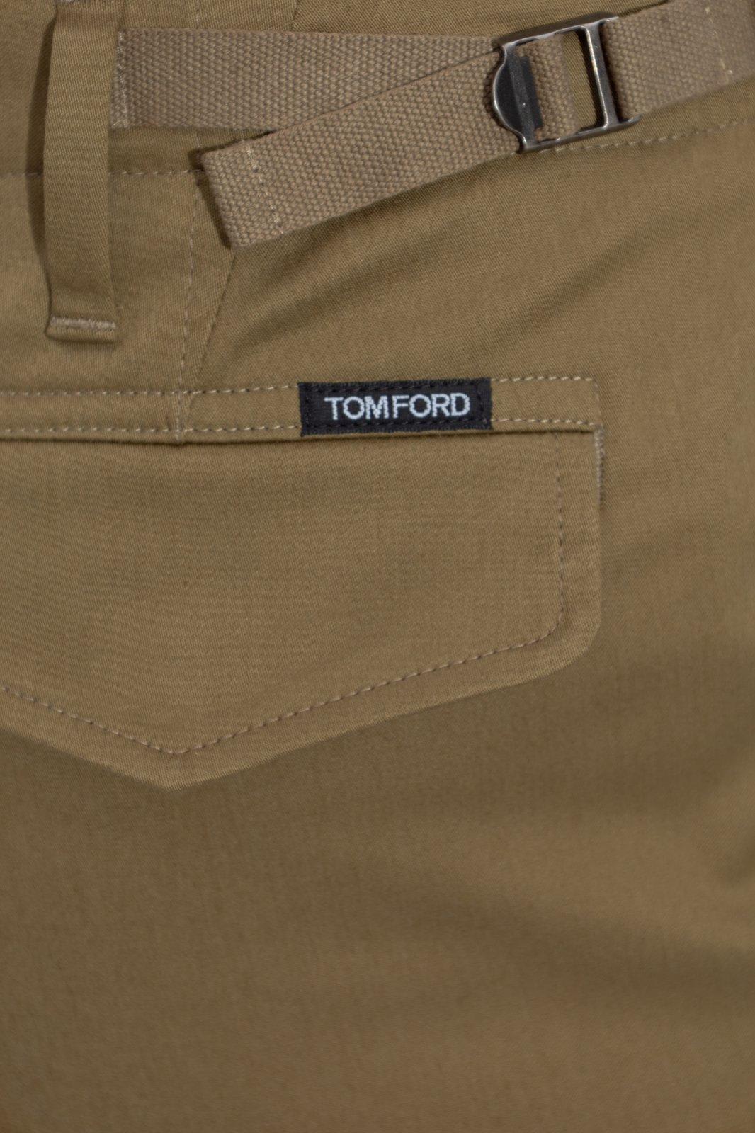 Tom Ford Logo Patch Cargo Pants In Green
