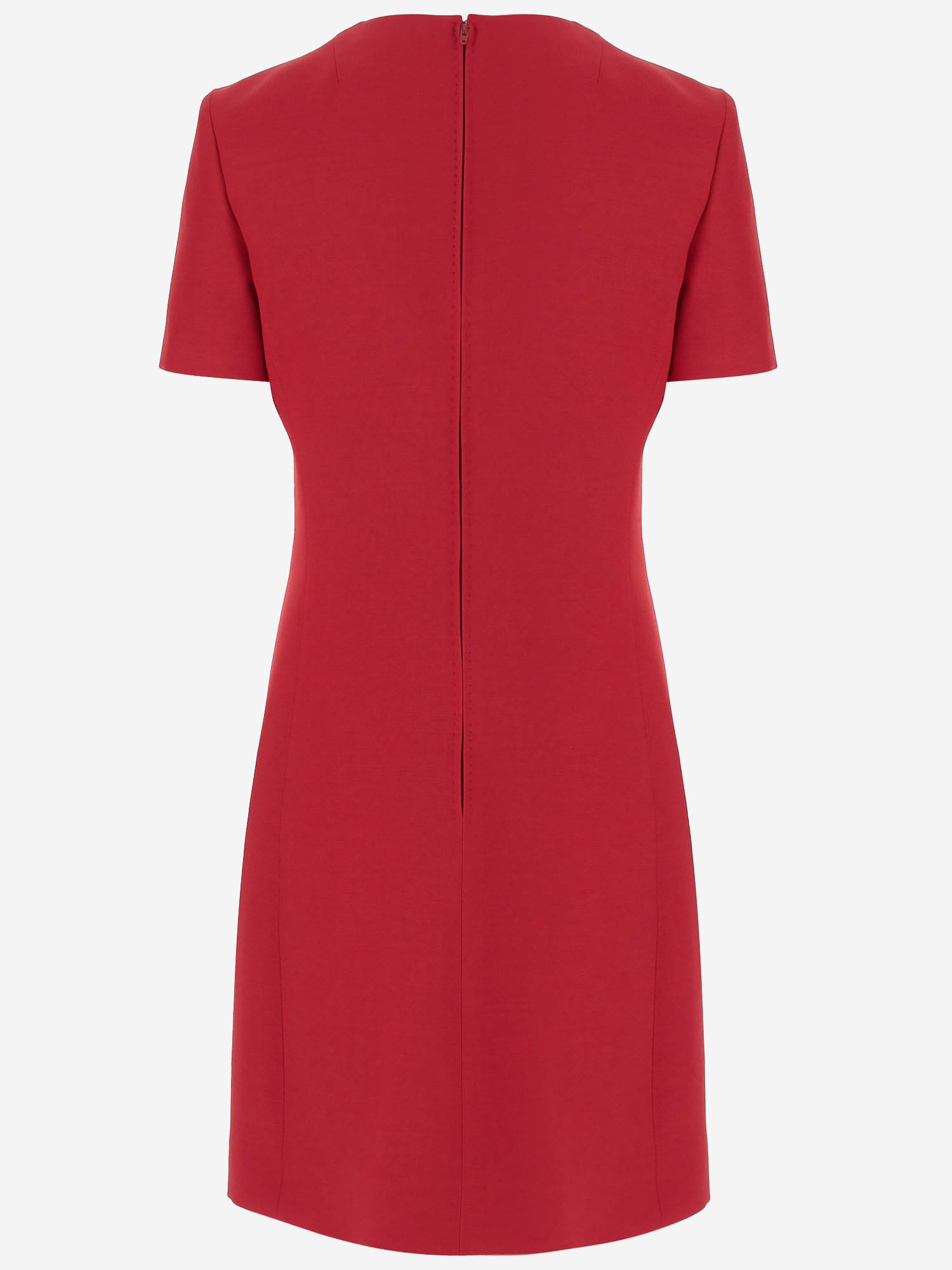 Valentino Fitted Red Dress With Decorative Bows In Rosso