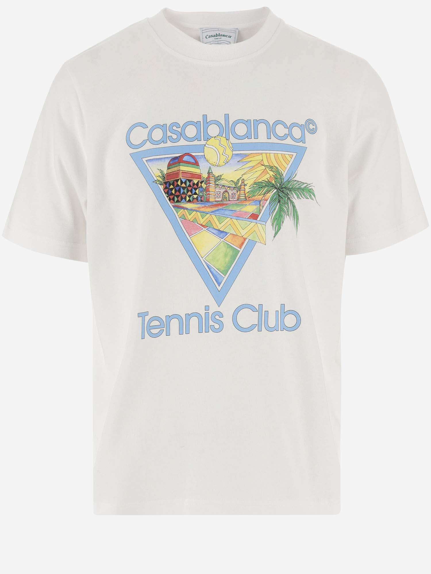 Casablanca T-shirt Afro Cubism Tennis Club In White