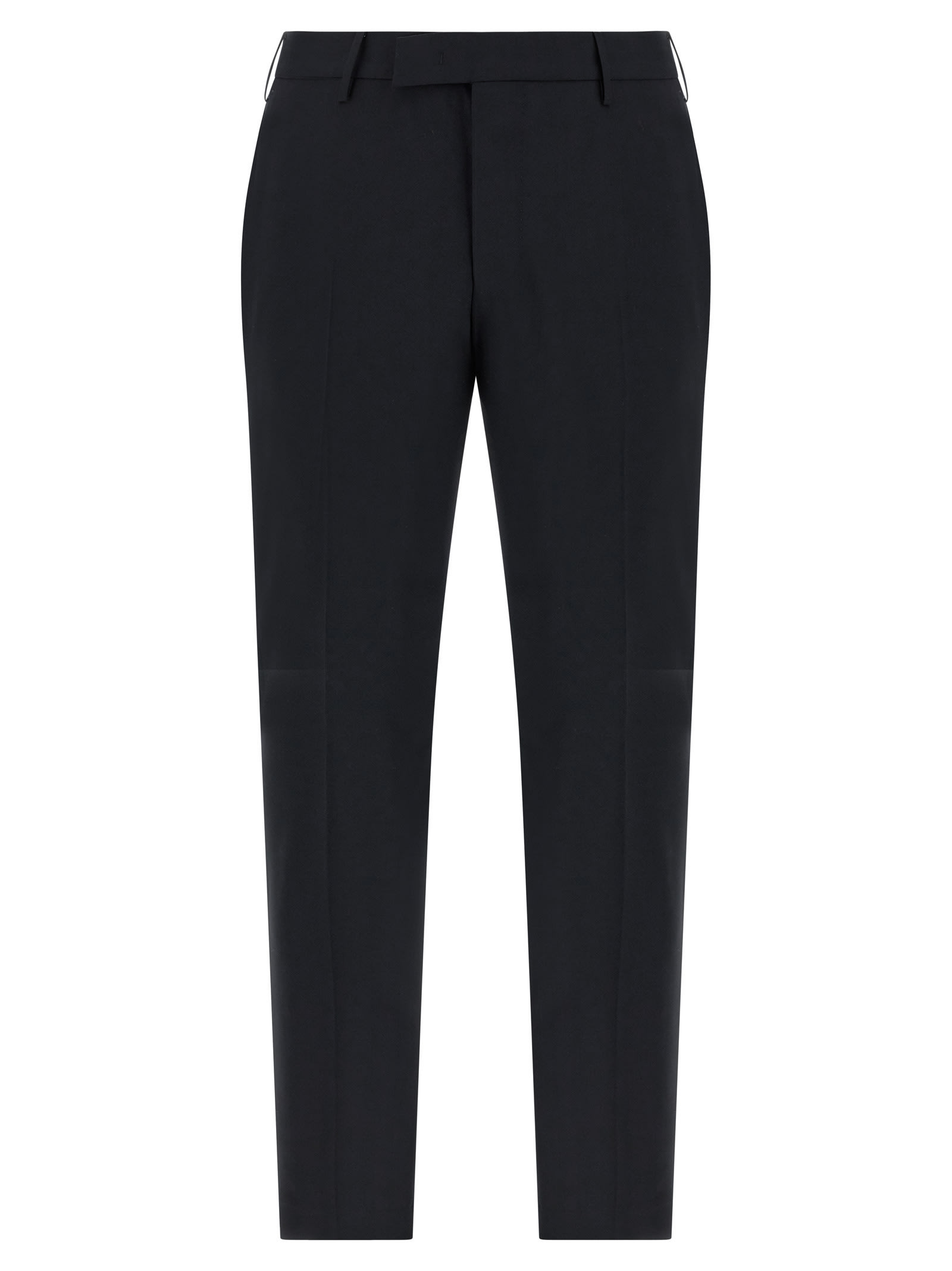 Pt Torino Pant Wool Stretch Front Pleats In Black