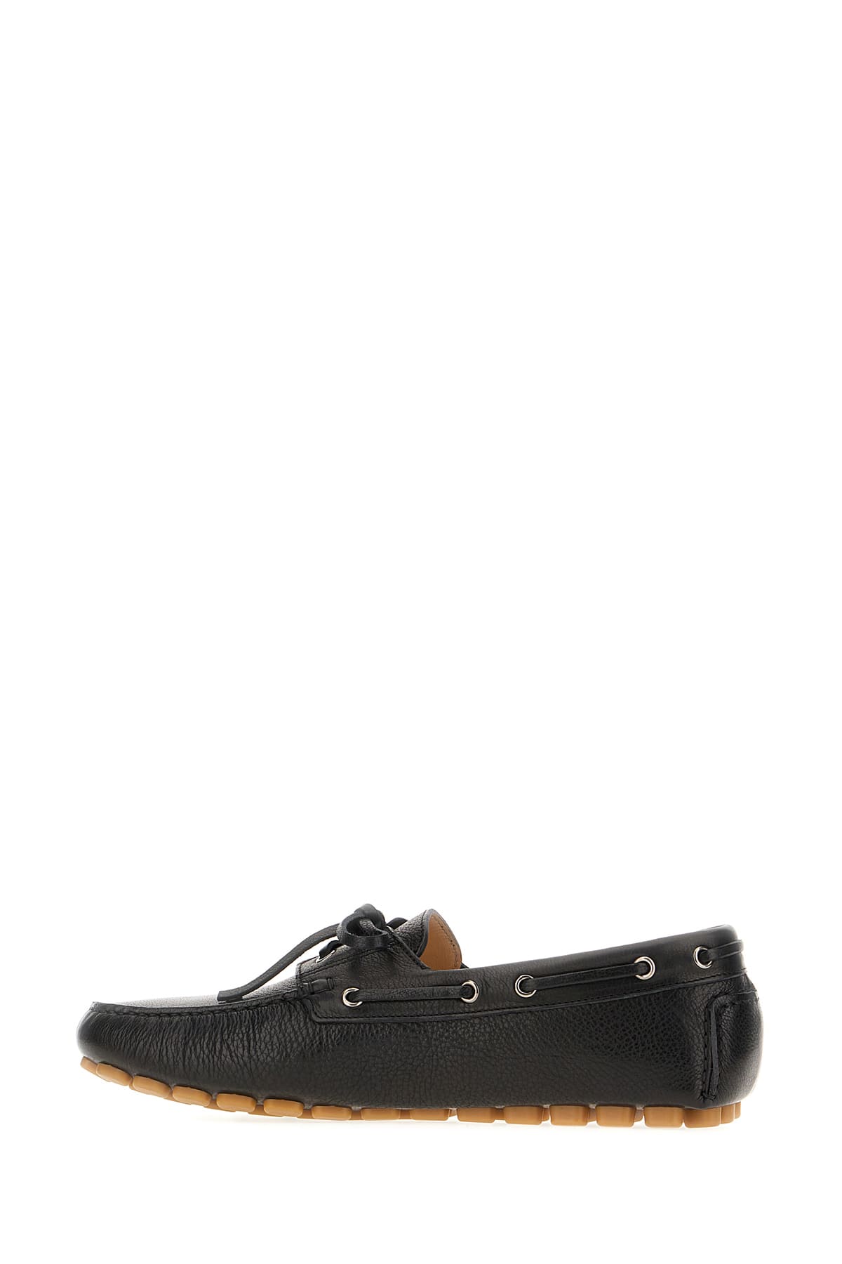 Valentino Garavani 'fastaway' Black Loafers With Vlogo Plaque And Decorative Laces With Logo In Leat In Black