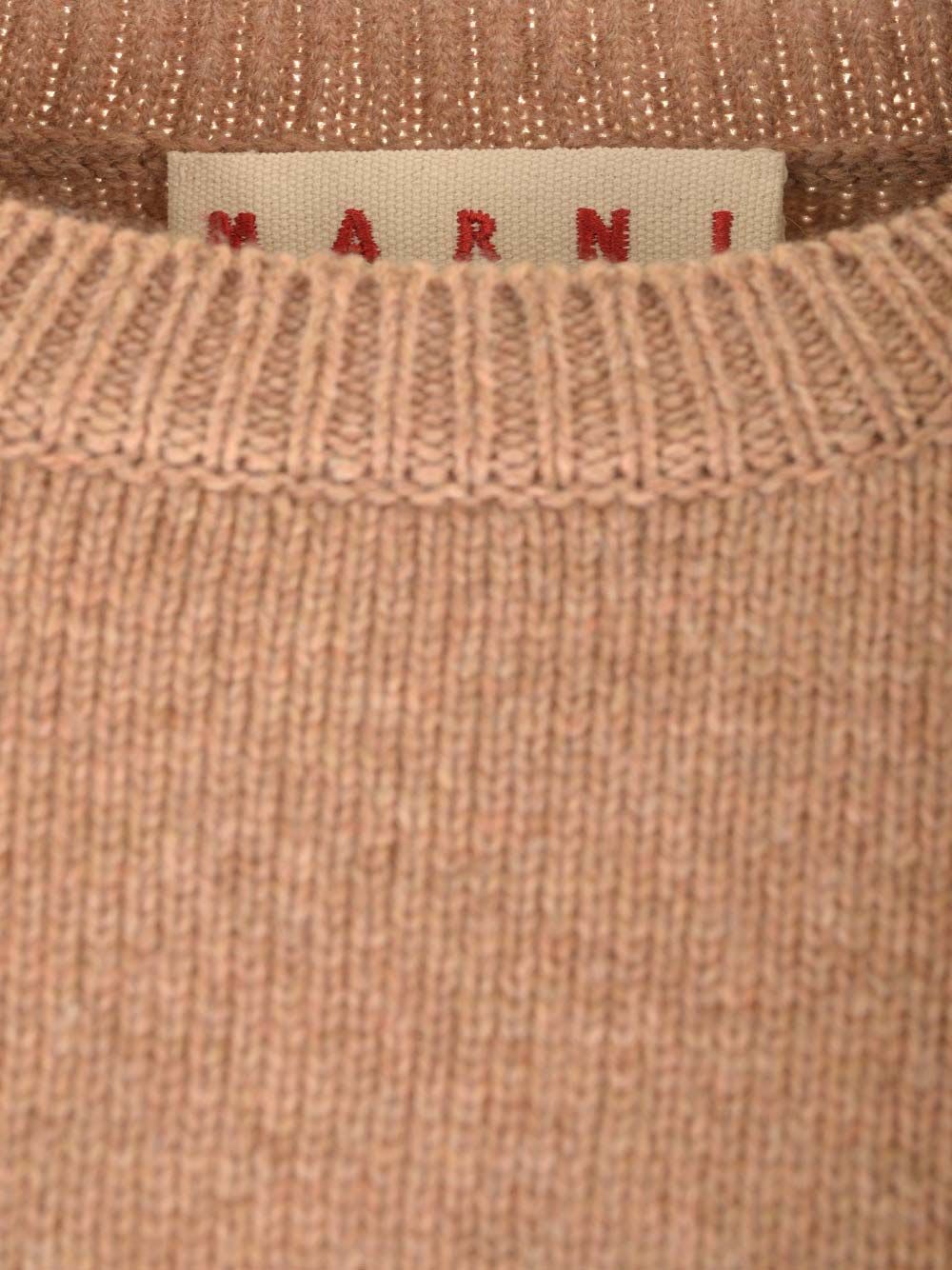 Shop Marni Wool Cropped Sweater In Beige