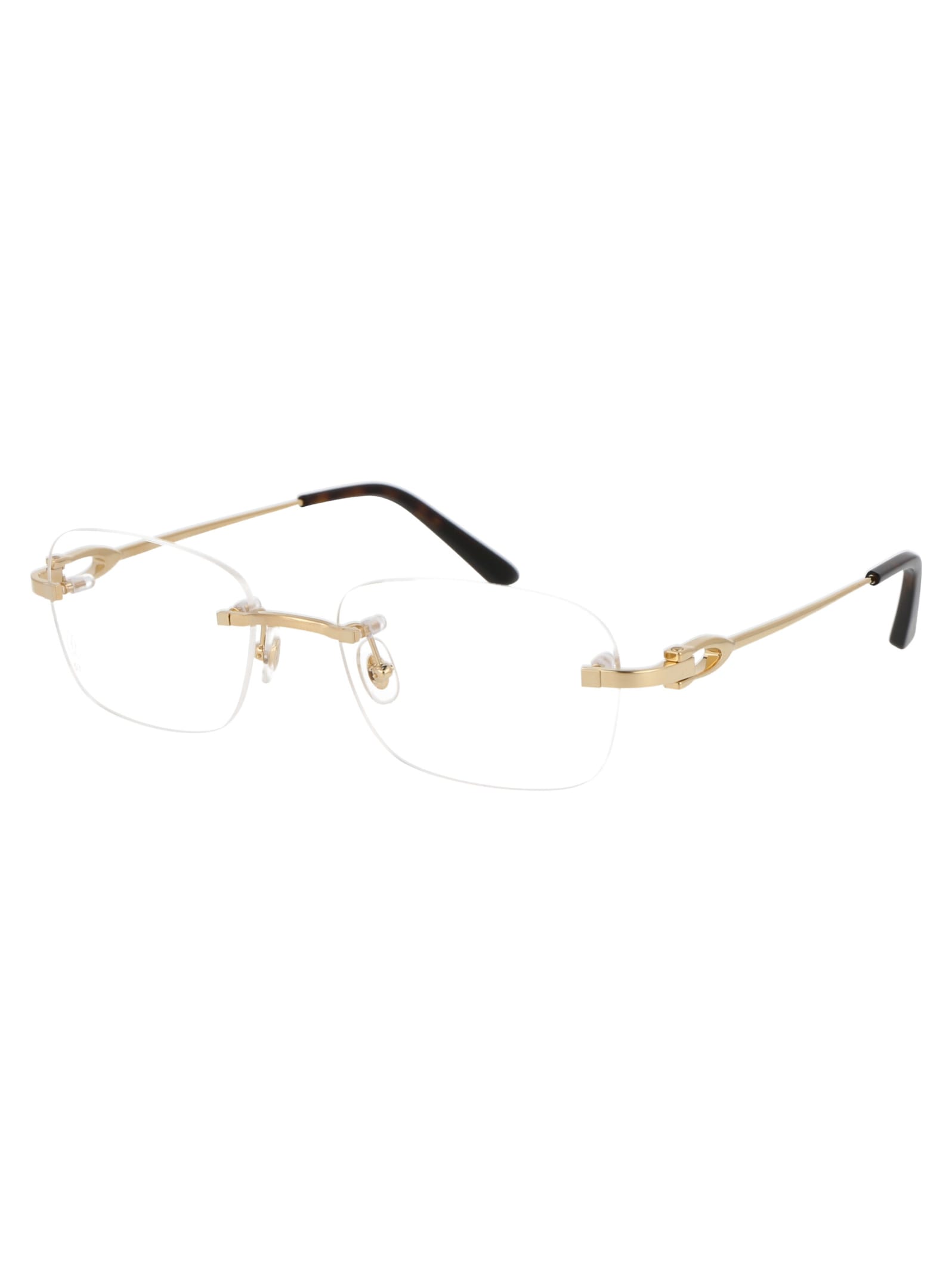 Shop Cartier Ct0290o Glasses In 001 Gold Gold Transparent