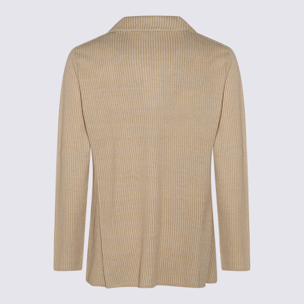 Lardini Patch Pocket Notch Lapel Ribbed Blazer