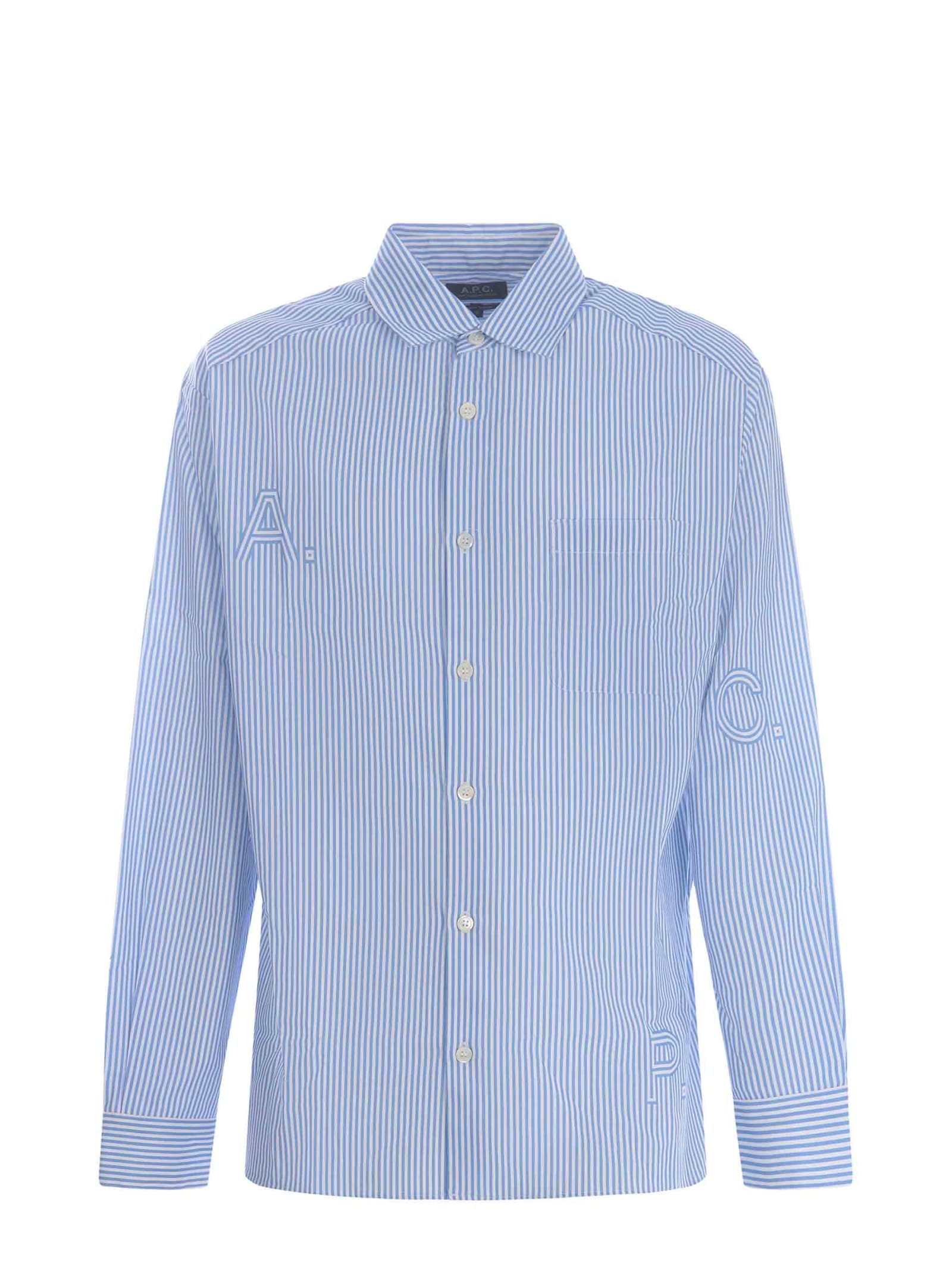 Shop Apc Shirt A.p.c. Malo Made Of Cotton In Light Blue
