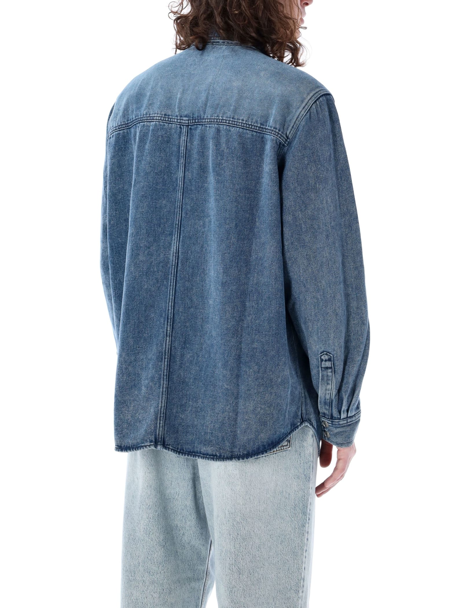 Shop Isabel Marant Tailly Soft Denim Shirt In Light Blue