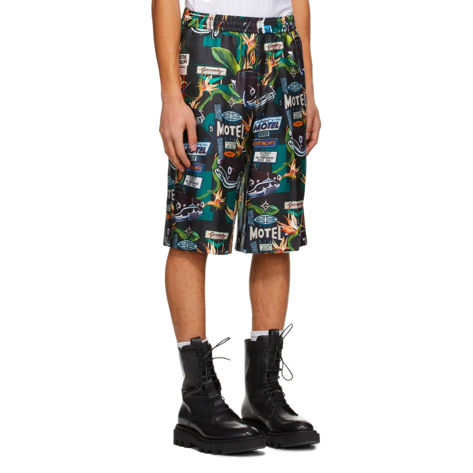 Givenchy Printed Bermuda Shorts In Black