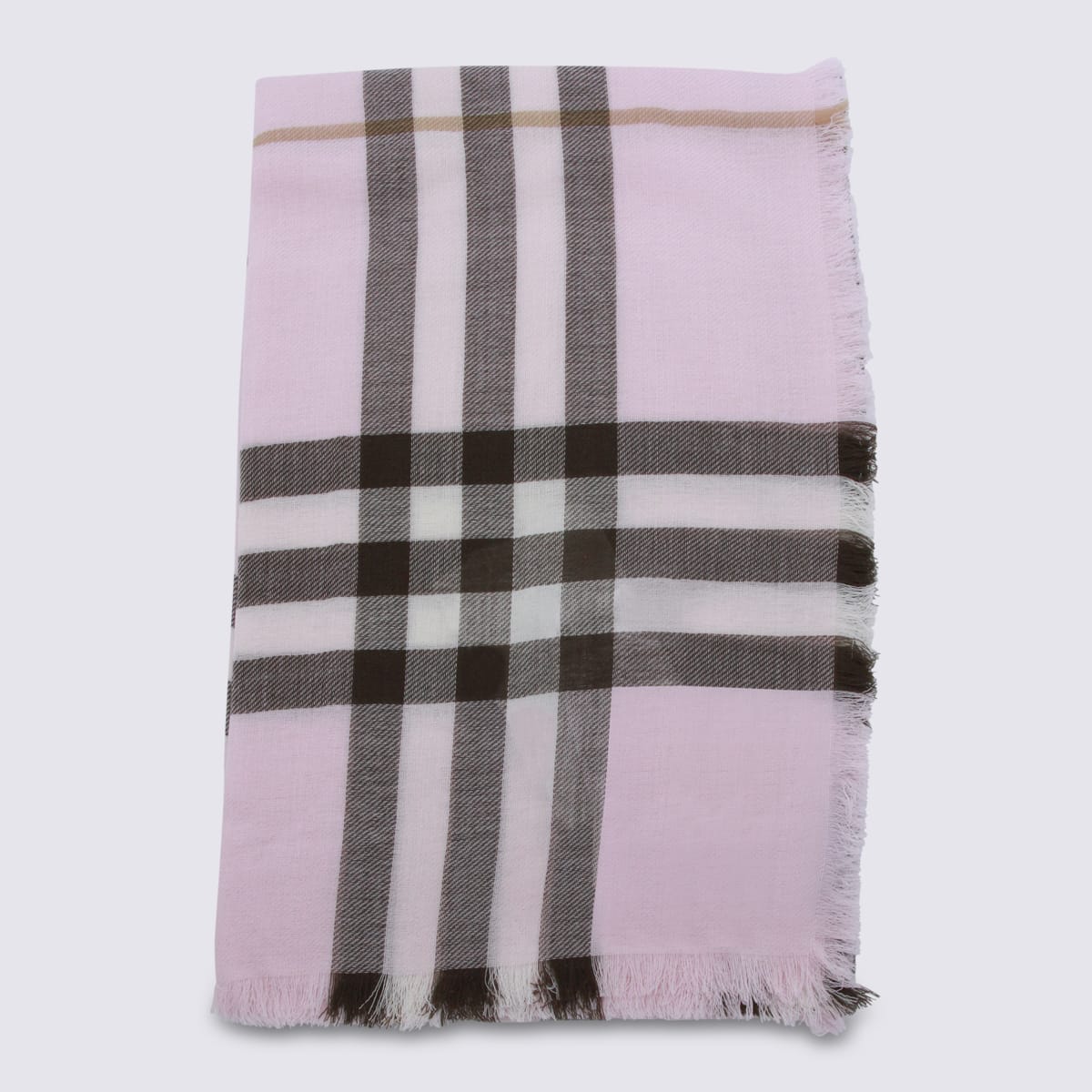 Burberry Light Pink Wool Scarf In Purple