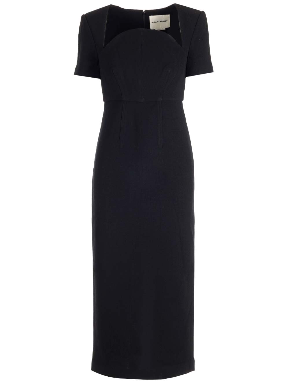 ROLAND MOURET CRÊPE MIDI DRESS