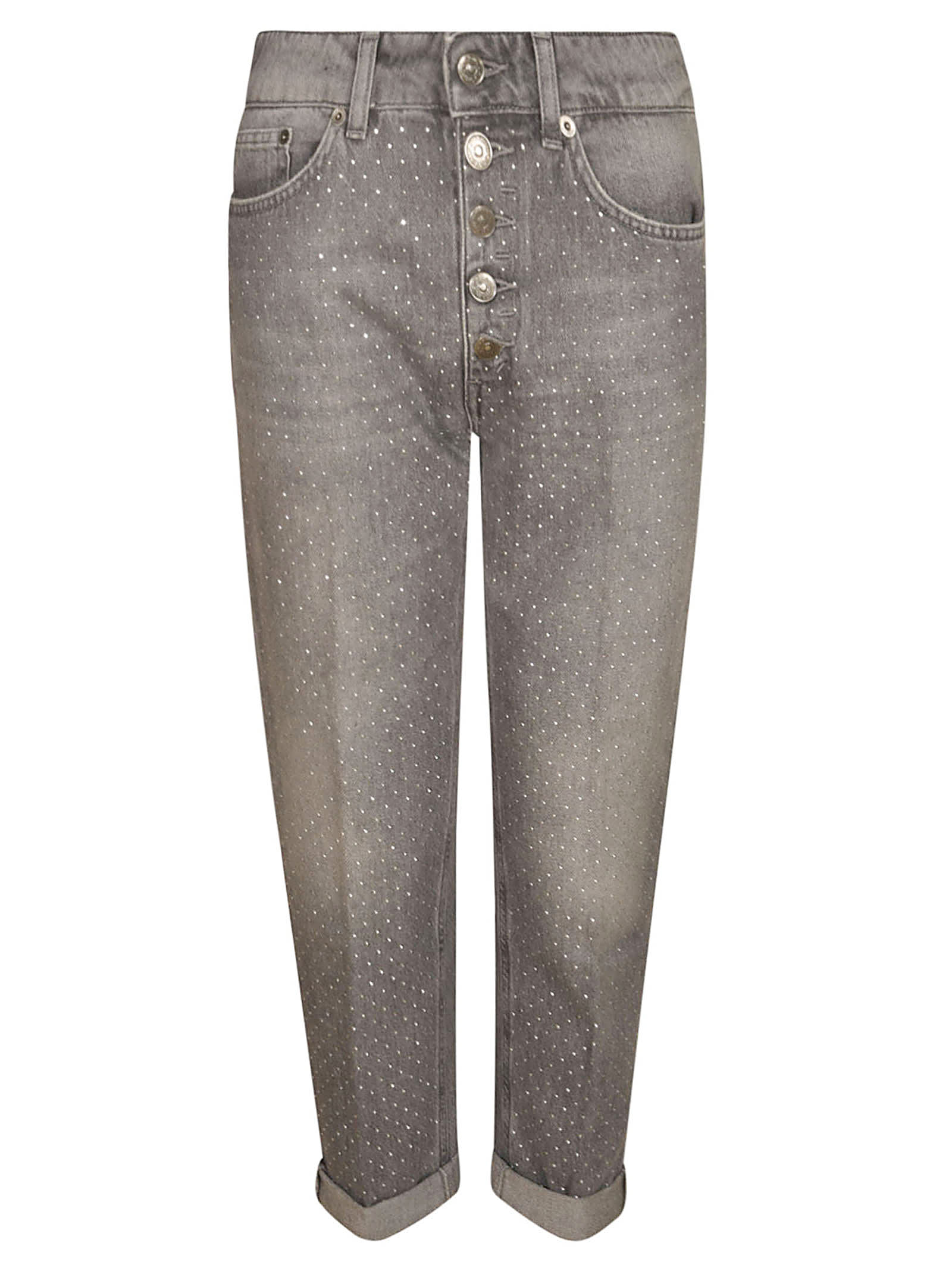Shop Dondup Cropped Dotted Jeans In 900