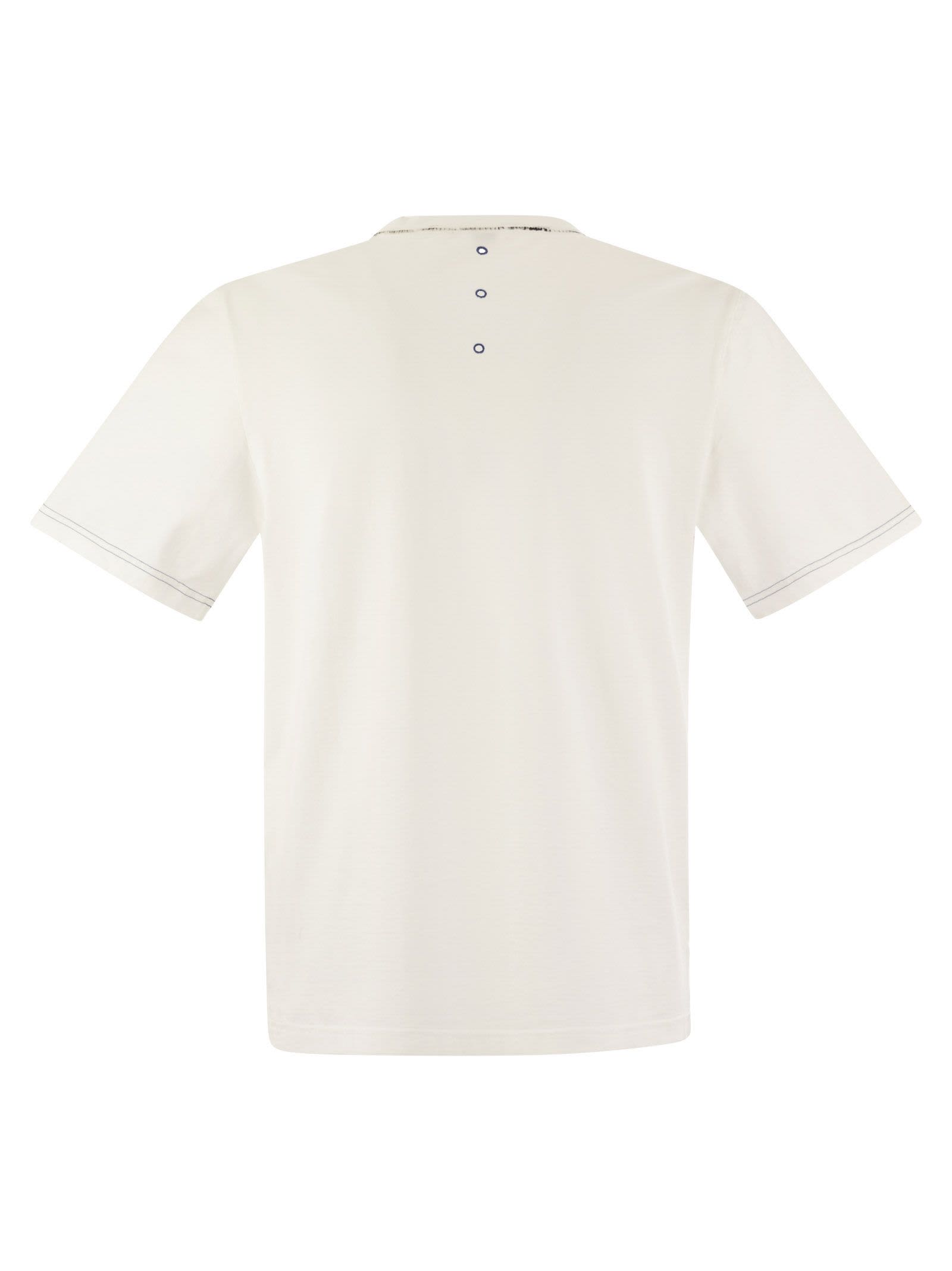 Shop Premiata Short-sleeved Cotton T-shirt In White