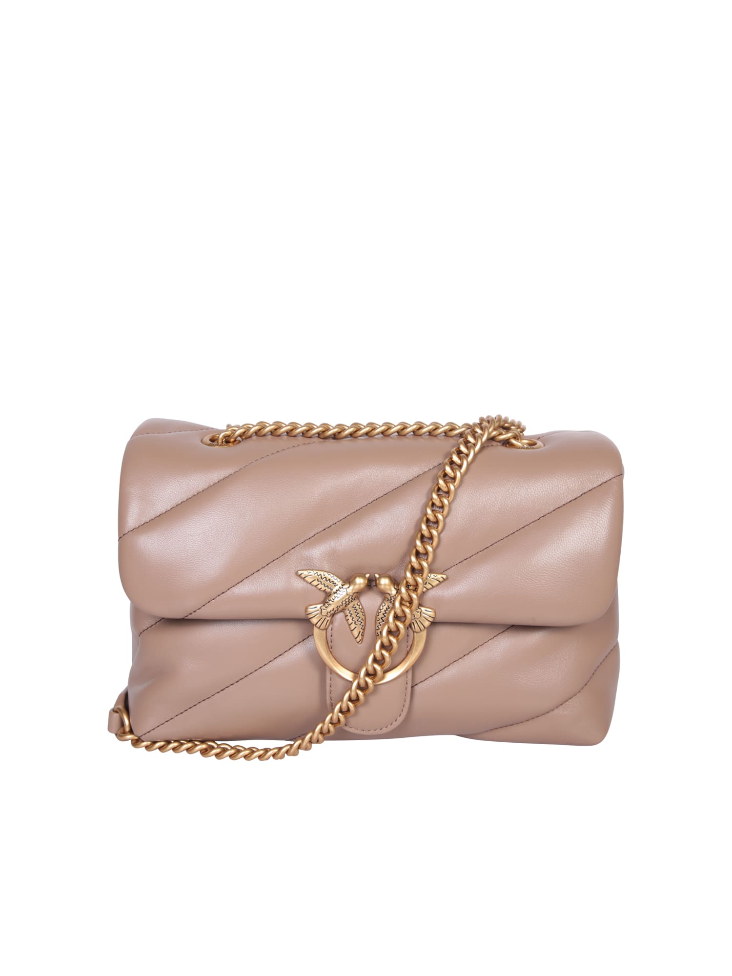Pinko Love Puff Bag In Beige In Nude