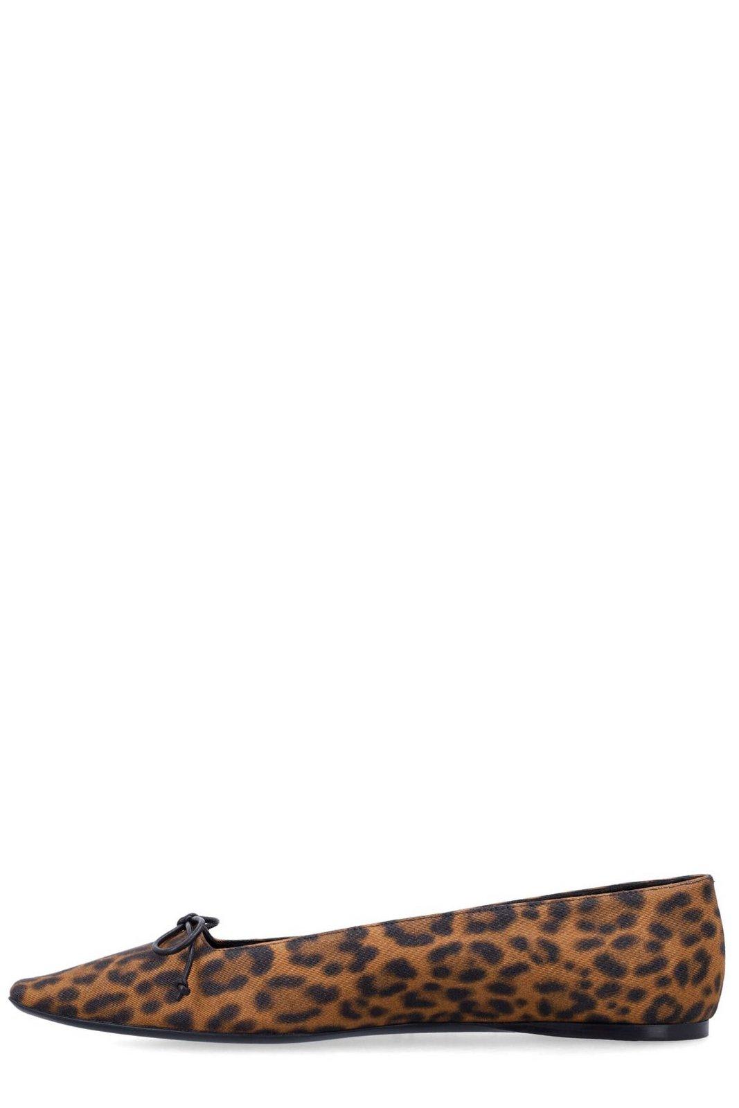 Saint Laurent Leopard Print Slip On Ballet Flats