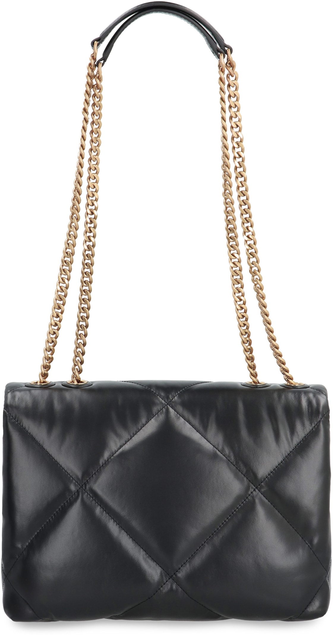 Shop Tory Burch Kira Leather Shoulder Bag In Black