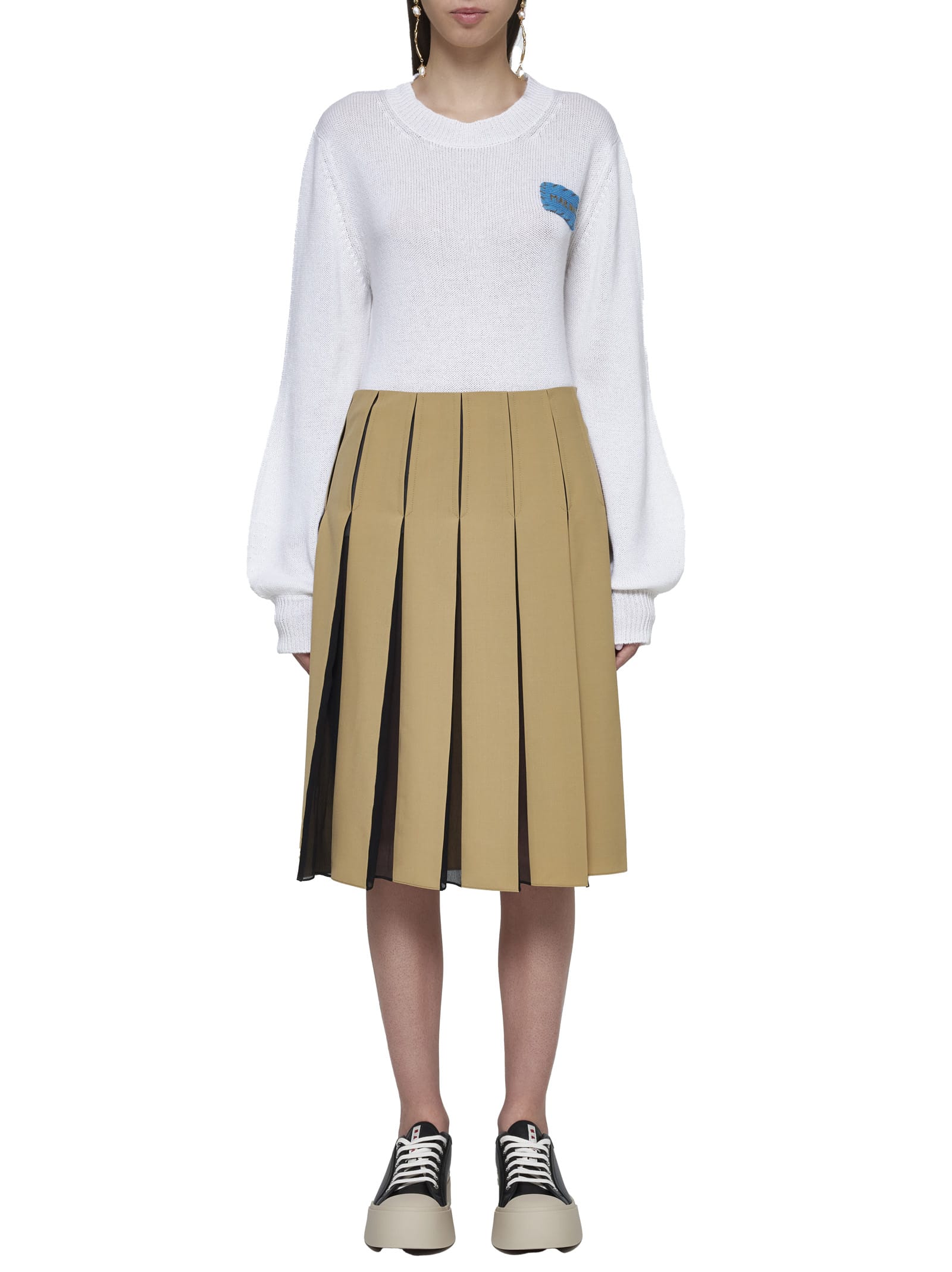 Shop Marni Sweater In Alabaster