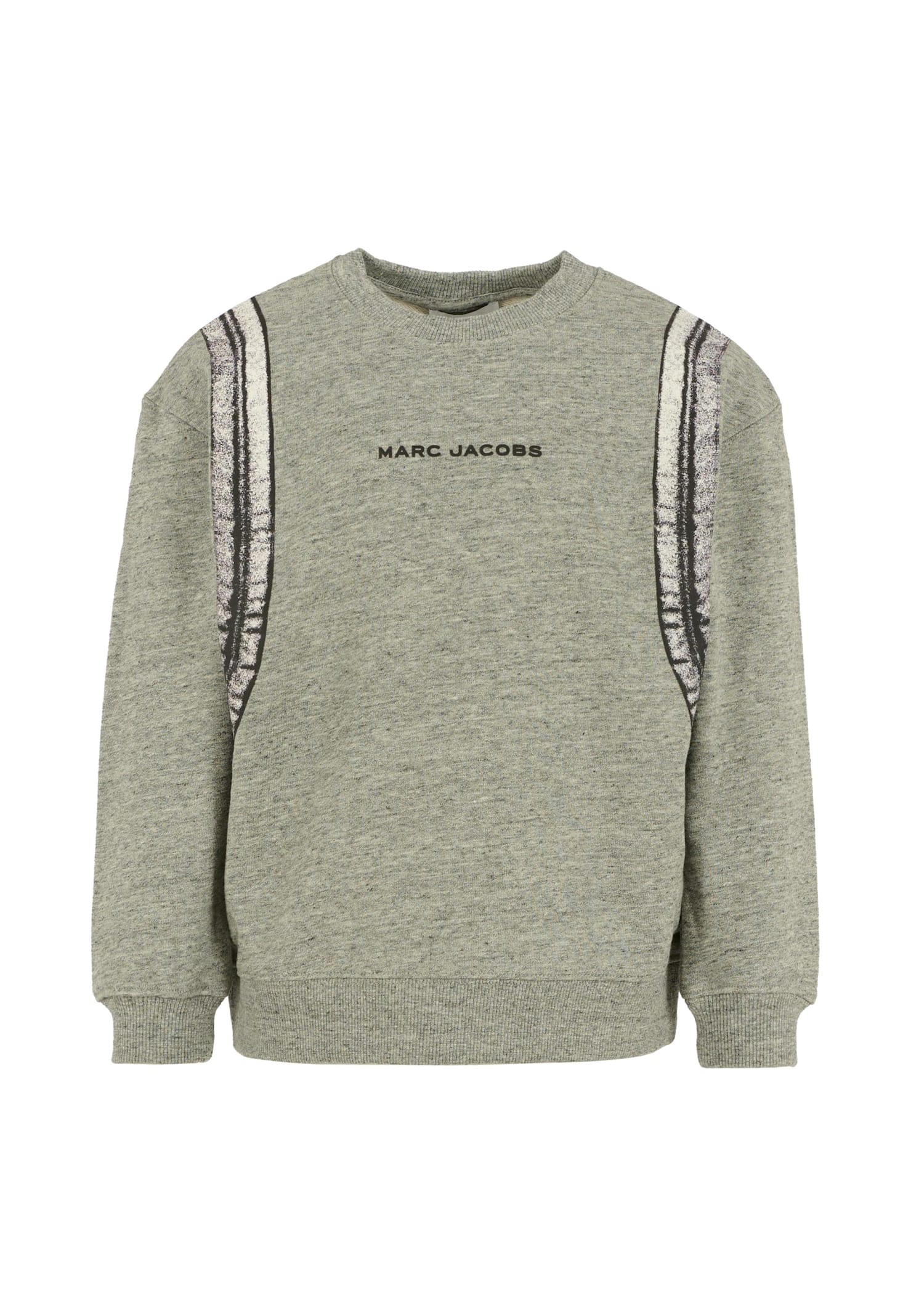 Marc Jacobs Kids' Grey Sweatshirt For Boy With Logo In Green