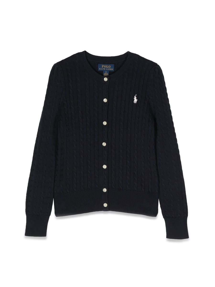 Polo Ralph Lauren Polo Pony Knitted Cardigan In Blue
