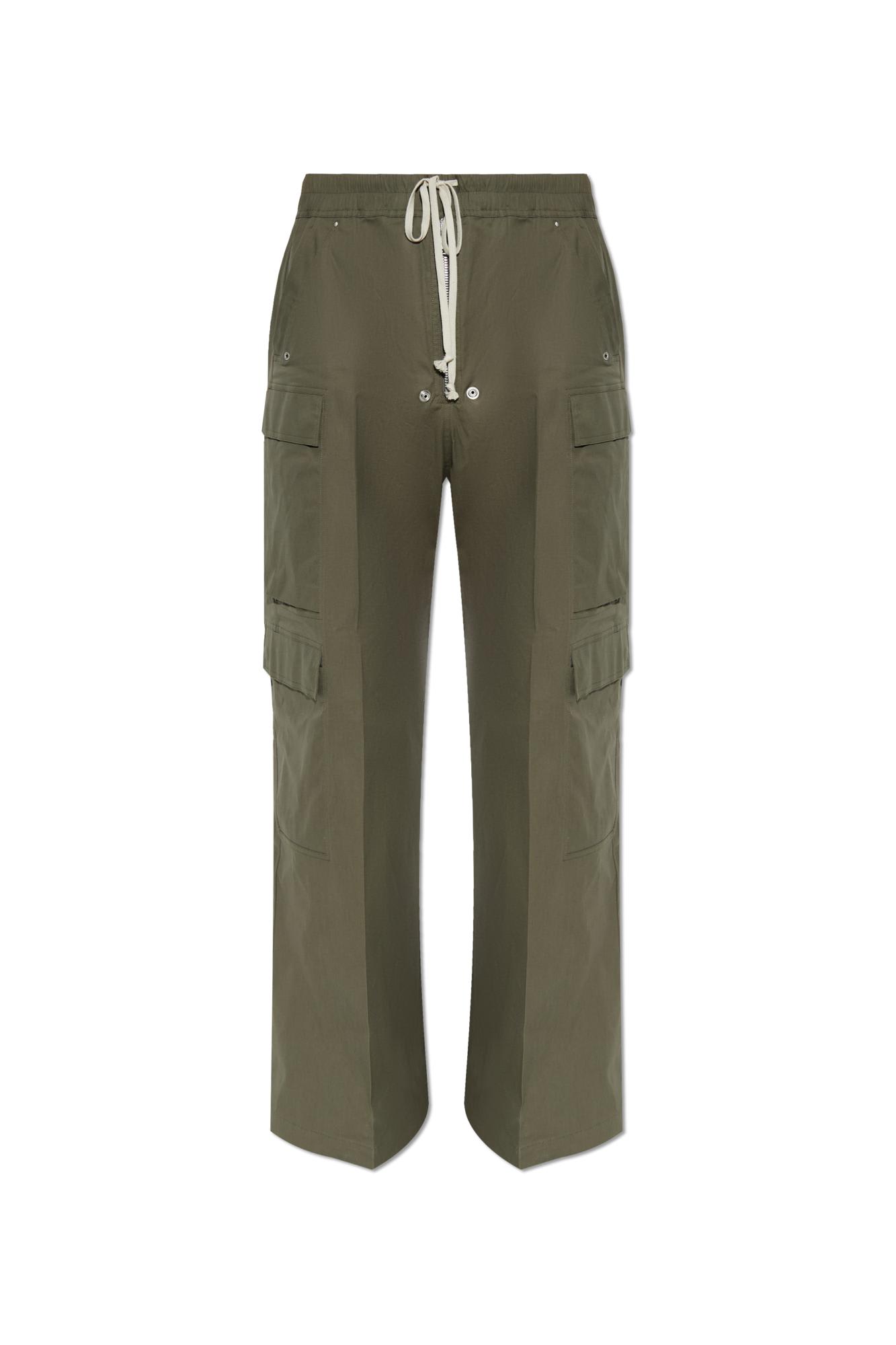 Rick Owens Drawstring Cargo Trousers In Green