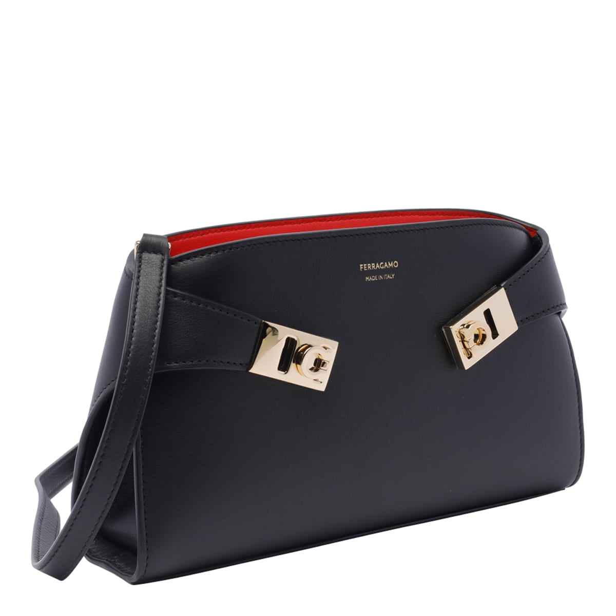 Shop Ferragamo Hug Crossbody Bag In Black