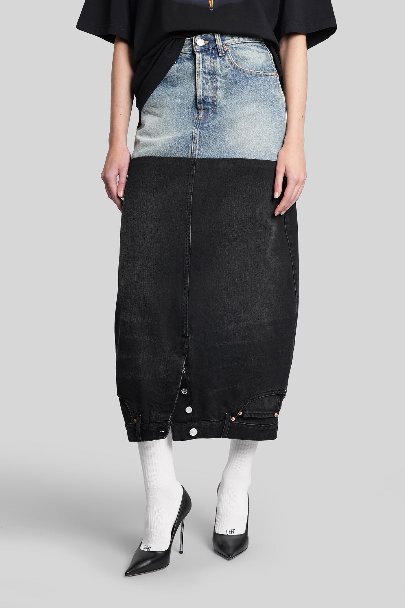 Vetements Skirt In Blue Cotton In Blue