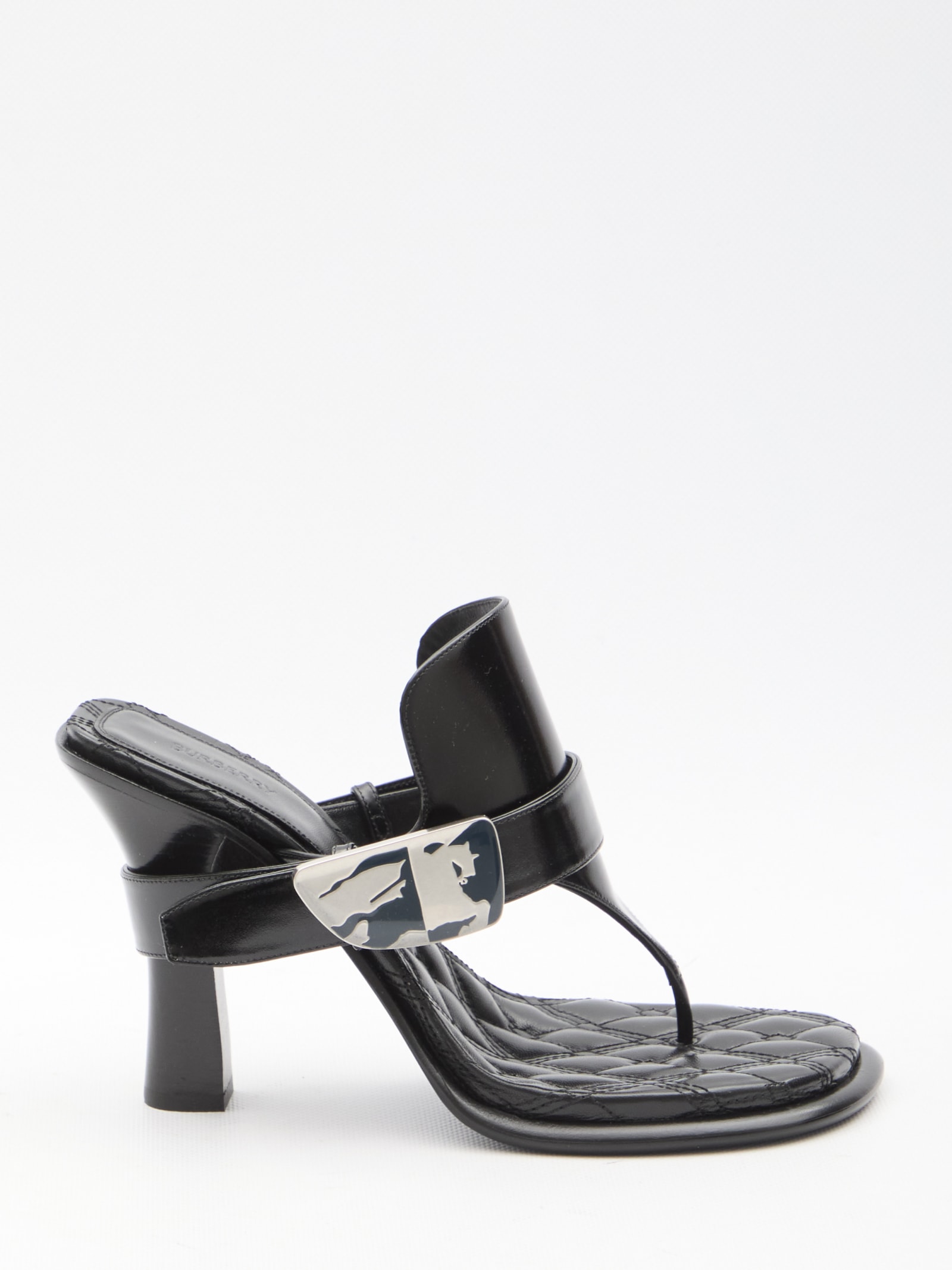 Shop Burberry Bay Sandals In Black