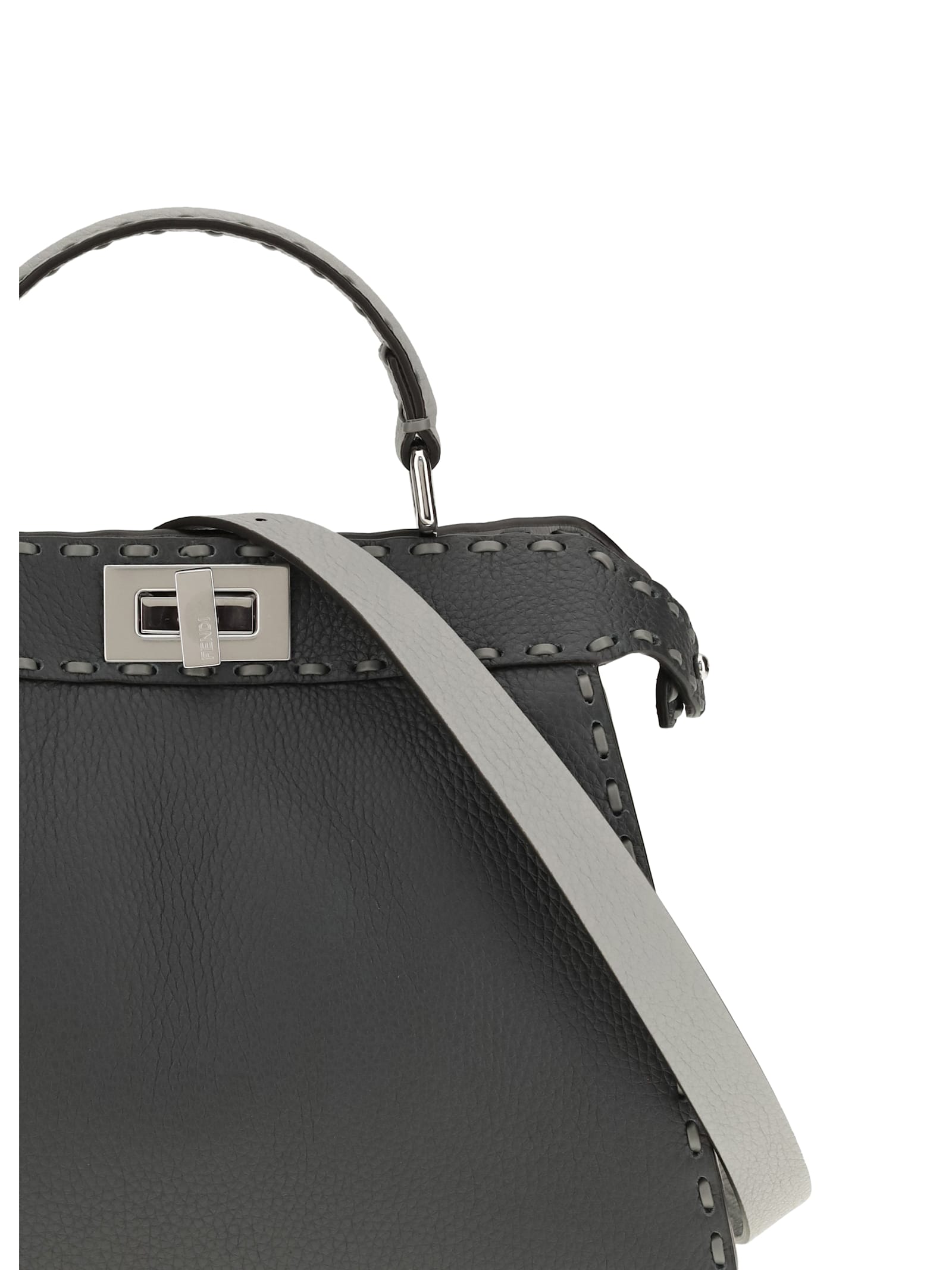 Fendi Small Peekaboo Iseeu Selleria Stitching Tote Bag In Gray