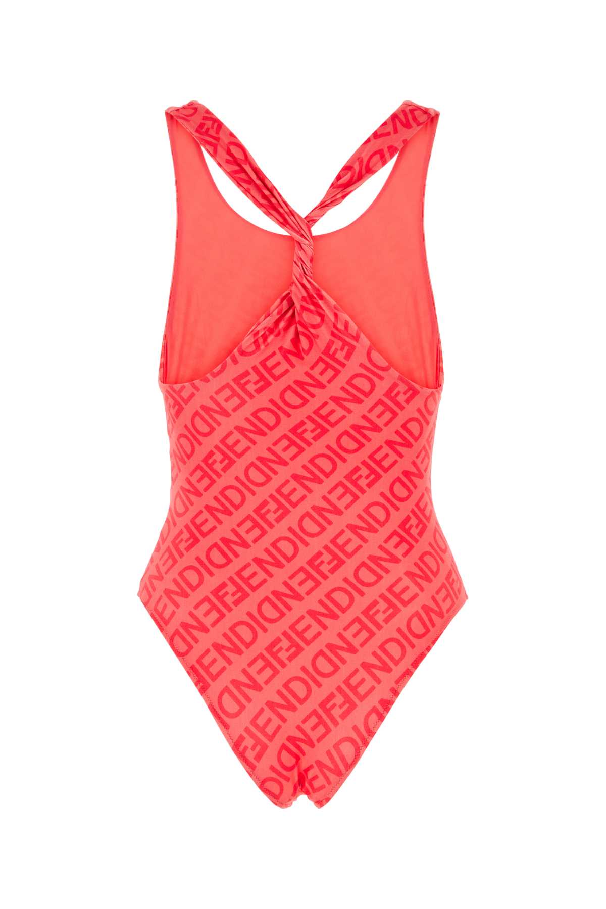 Fendi Printed Stretch Nylon Swimsuit In Kissed