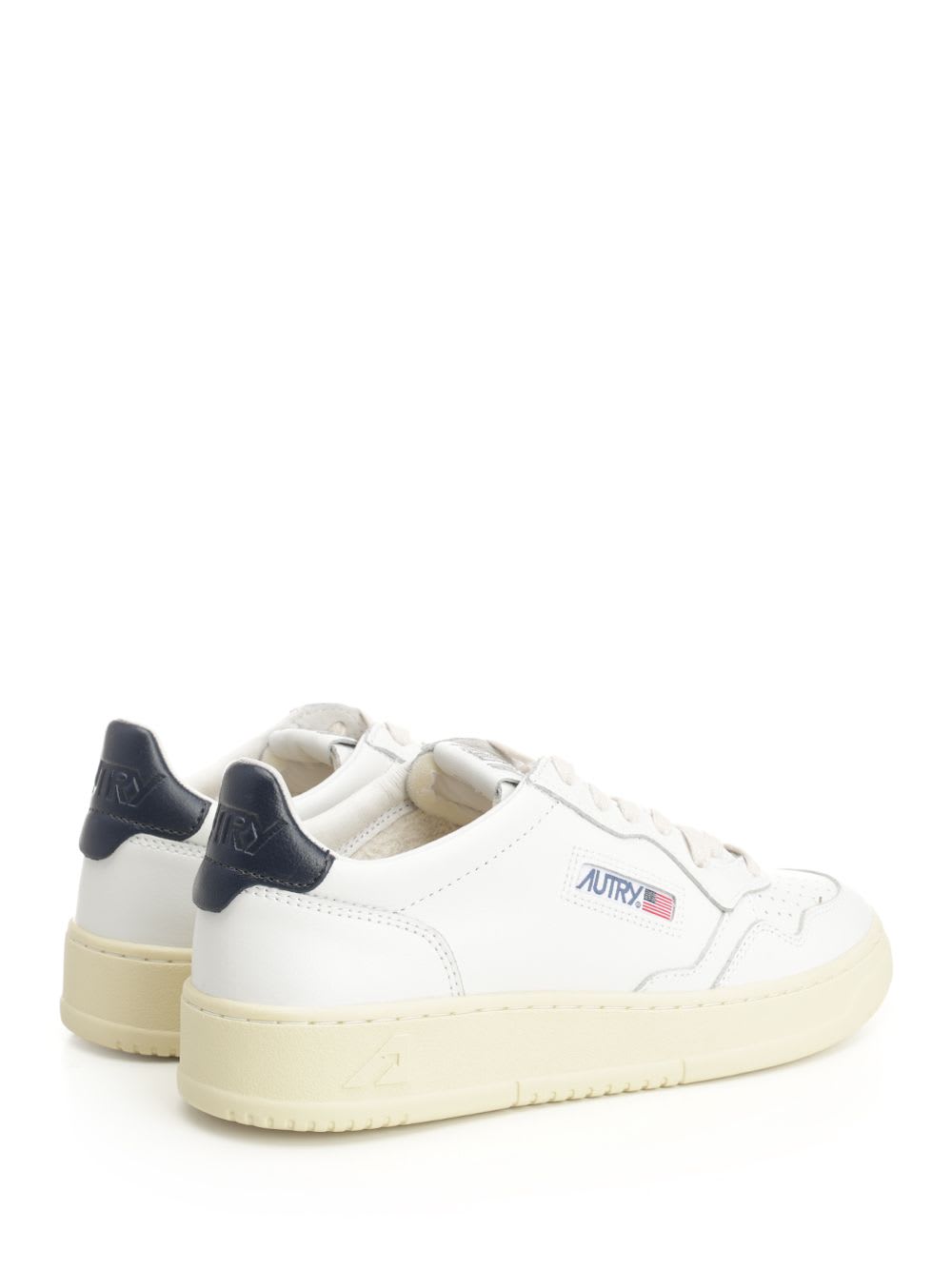Autry Medalist Sneakers In White And Blue Leather In White