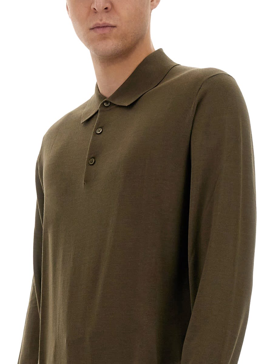 Sunflower Relaxed Fit Merino Wool Polo Shirt In Brown