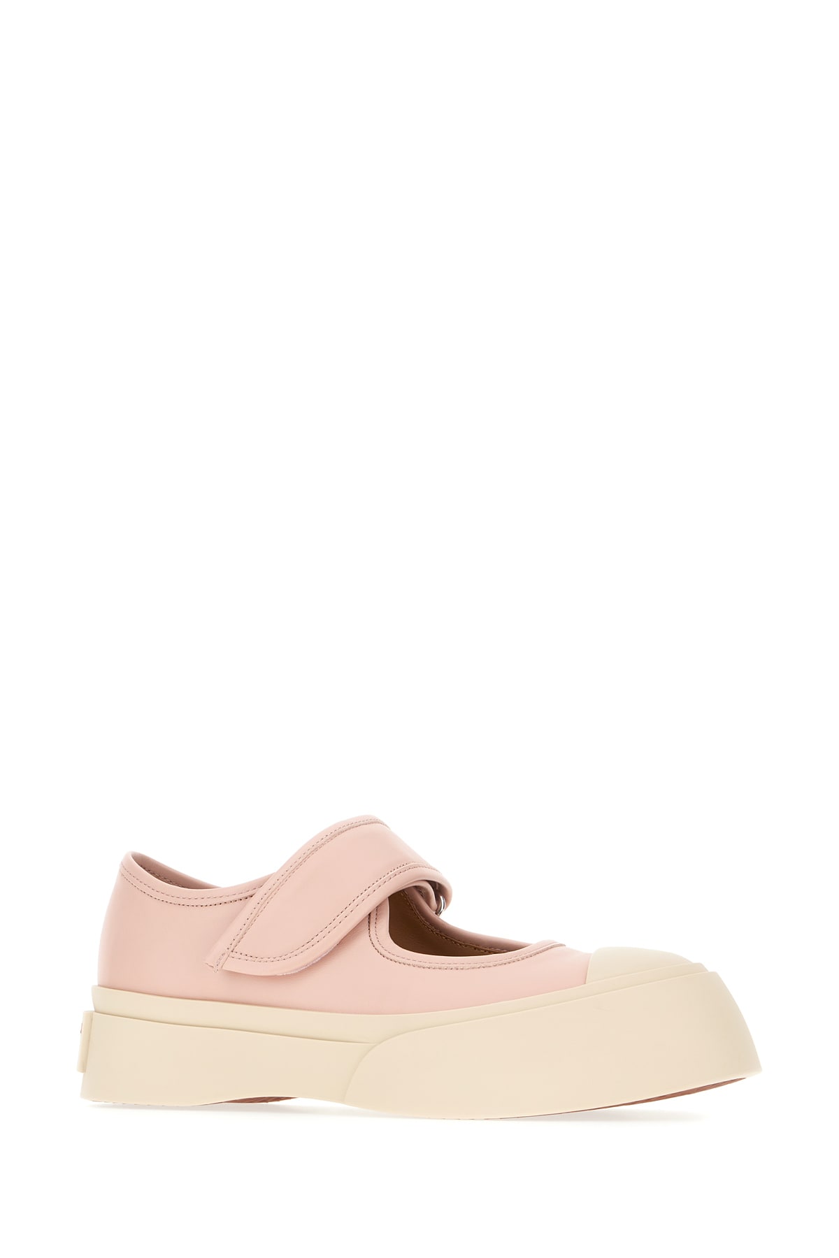 Shop Marni Pink Nappa Leather Mary Jane Ballerinas In Antiquerose