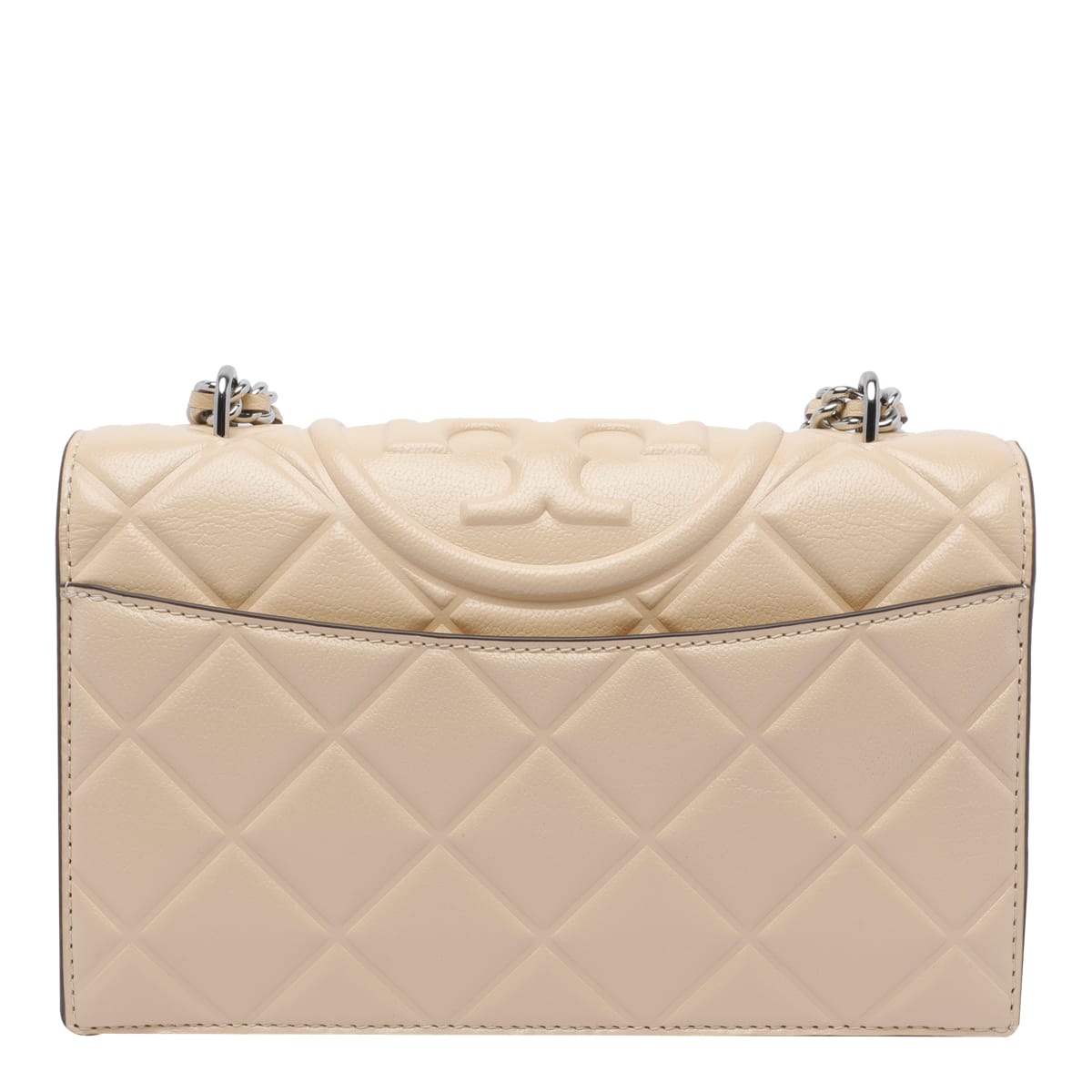 Tory Burch Small Fleming Shoulder Bag In Vanilla