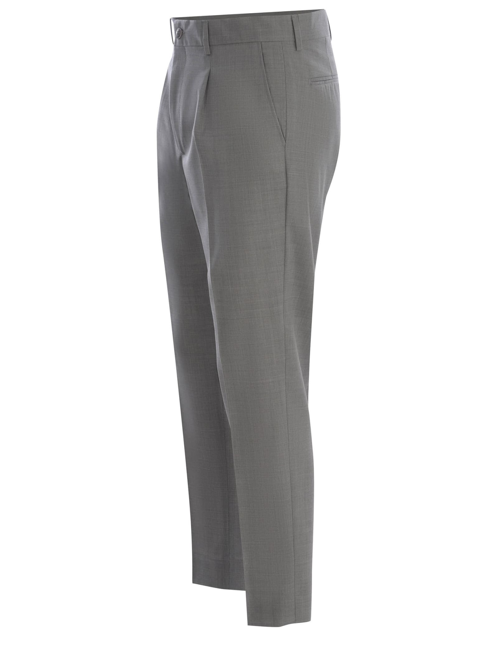 Shop Costumein Trousers  Valerio Made Of Wool Canvas In Grigio