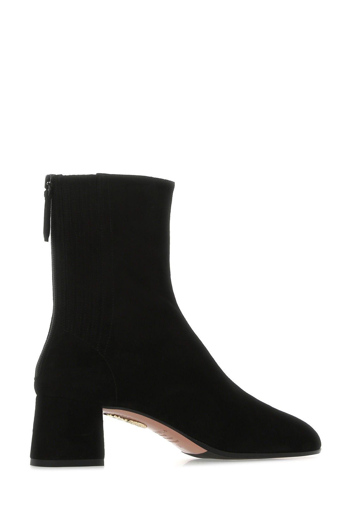 Shop Aquazzura Black Suede Saint Honorè 50 Ankle Boots In Non Definito