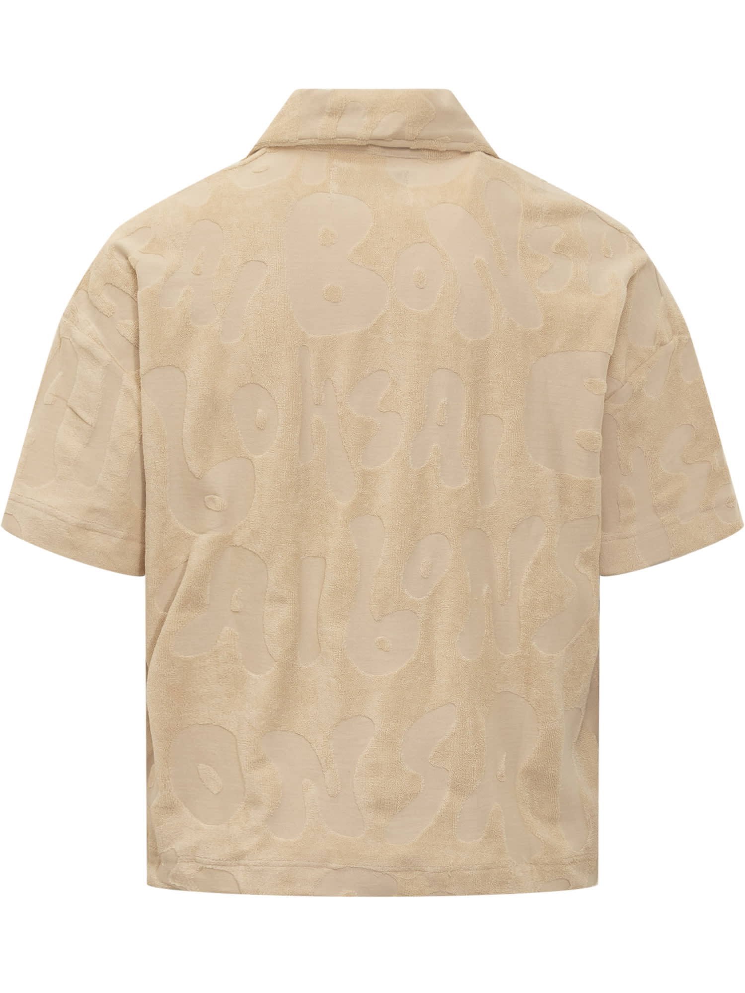 Shop Bonsai Terry Cloth Polo In Almond Oil