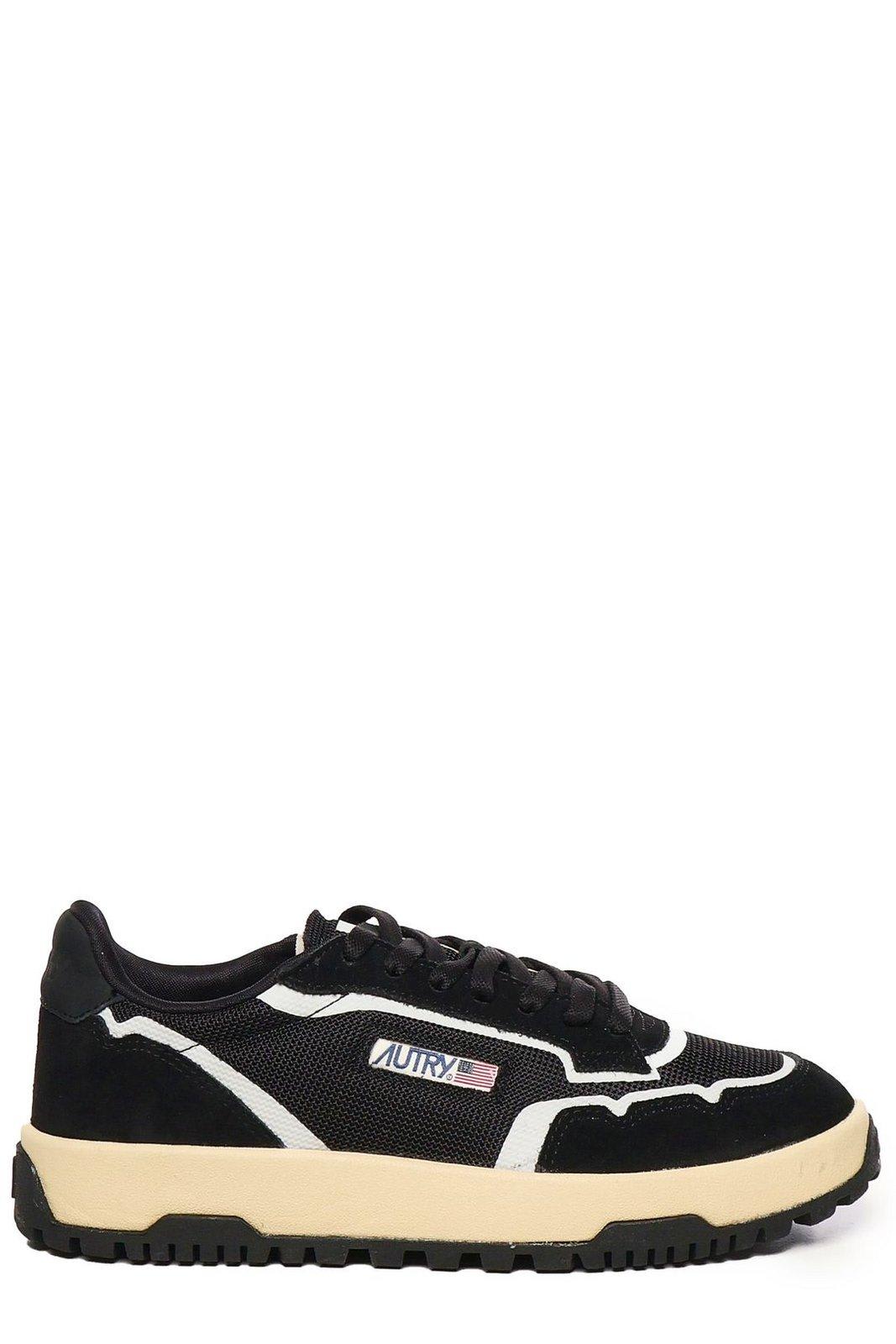 Autry Wildpace Nubuck And Rubber-trimmed Suede And Mesh Sneakers In Black