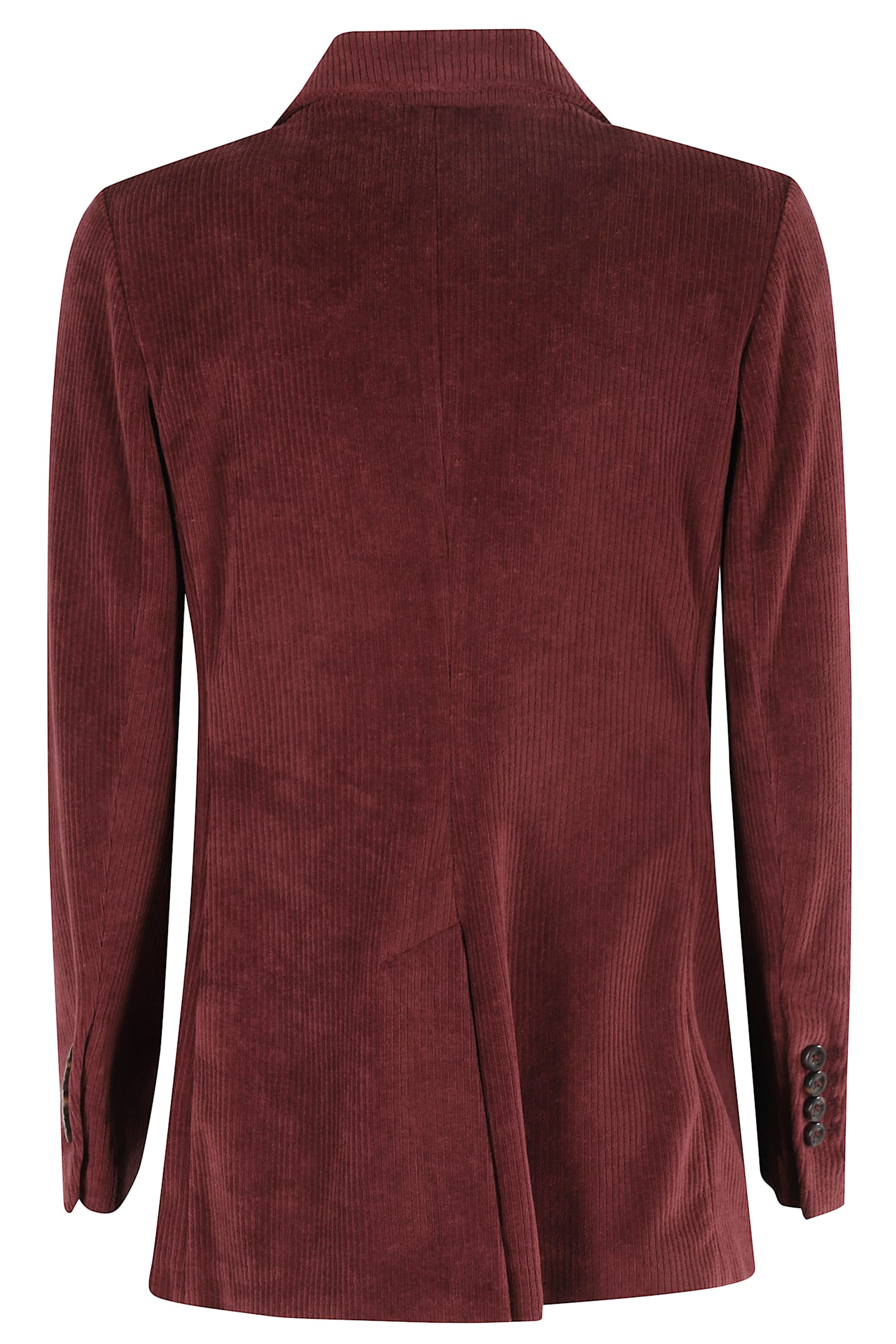Circolo 1901 Double-breasted Corduroy Jacket With Flap Pockets In Burgundy