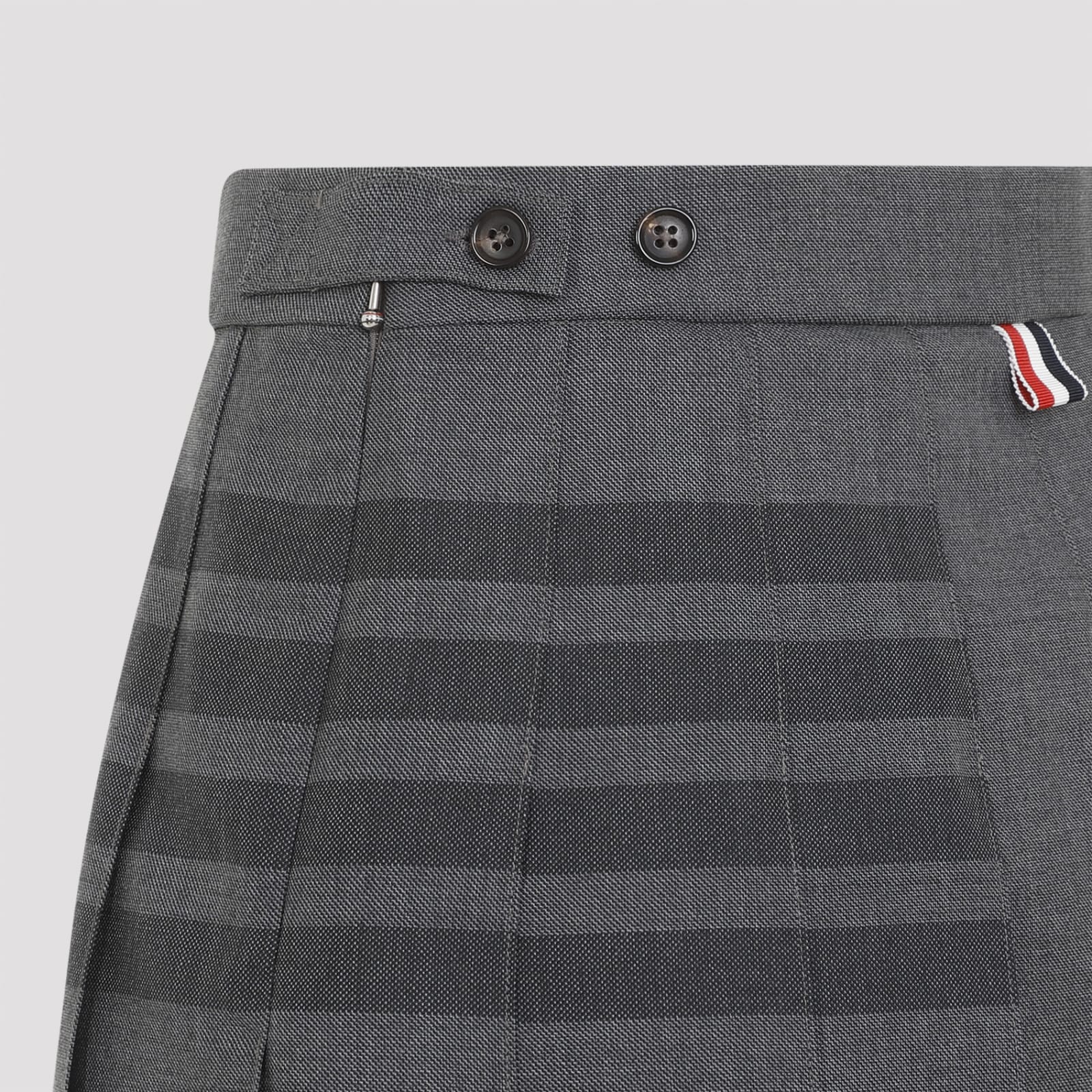 Shop Thom Browne Thigh Length Dropped Back Pleated Skirt In Med Grey