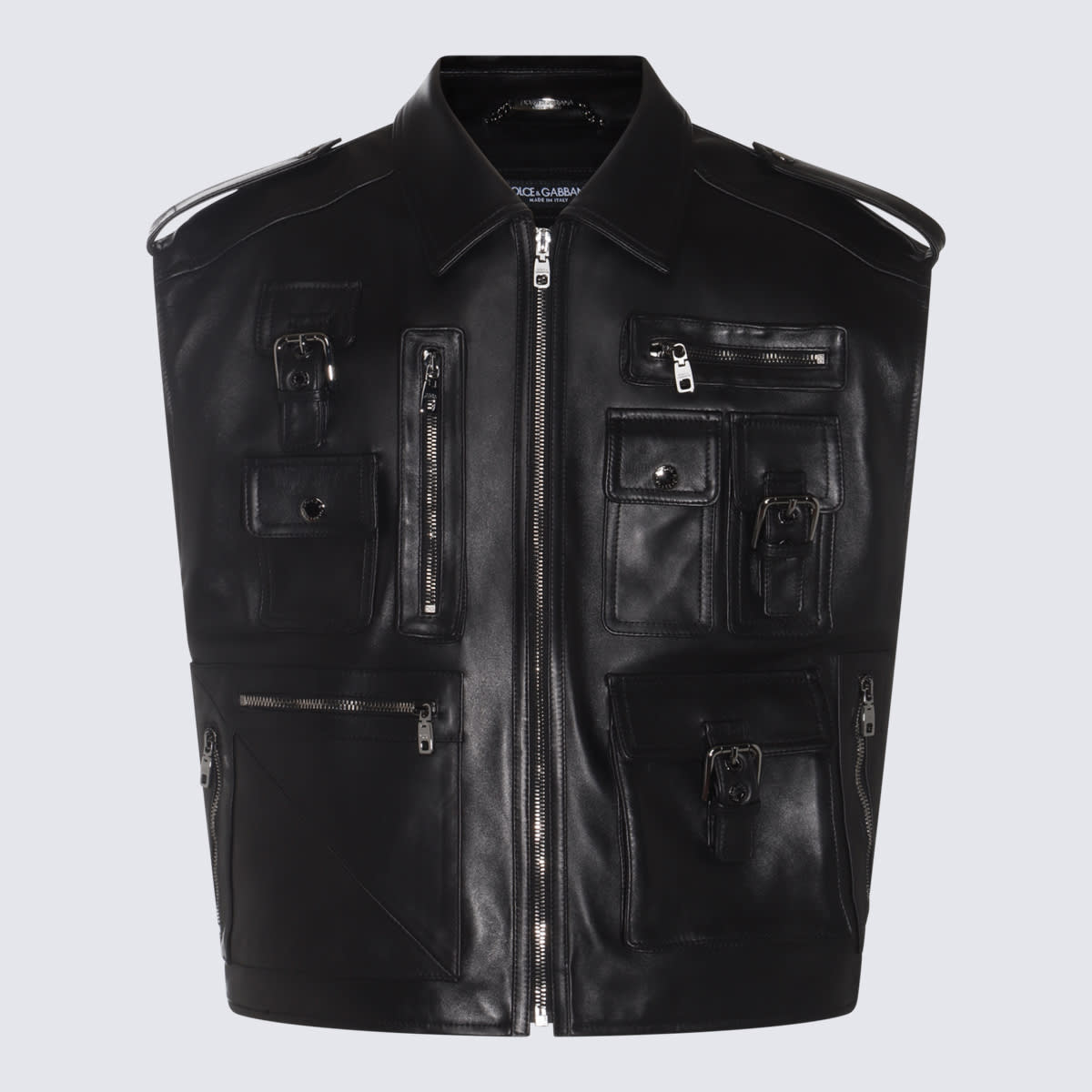 Shop Dolce & Gabbana Black Leather Jacket