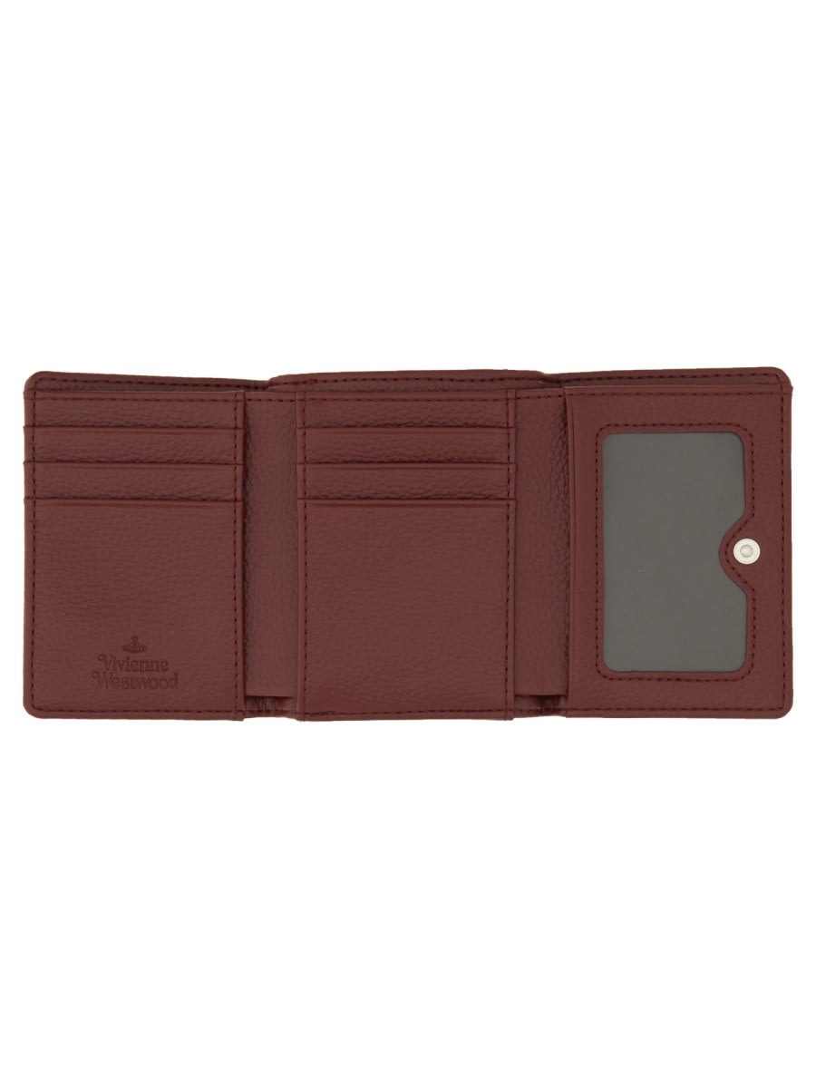 Shop Vivienne Westwood Tri-fold Small Frame Wallet In Bordeaux