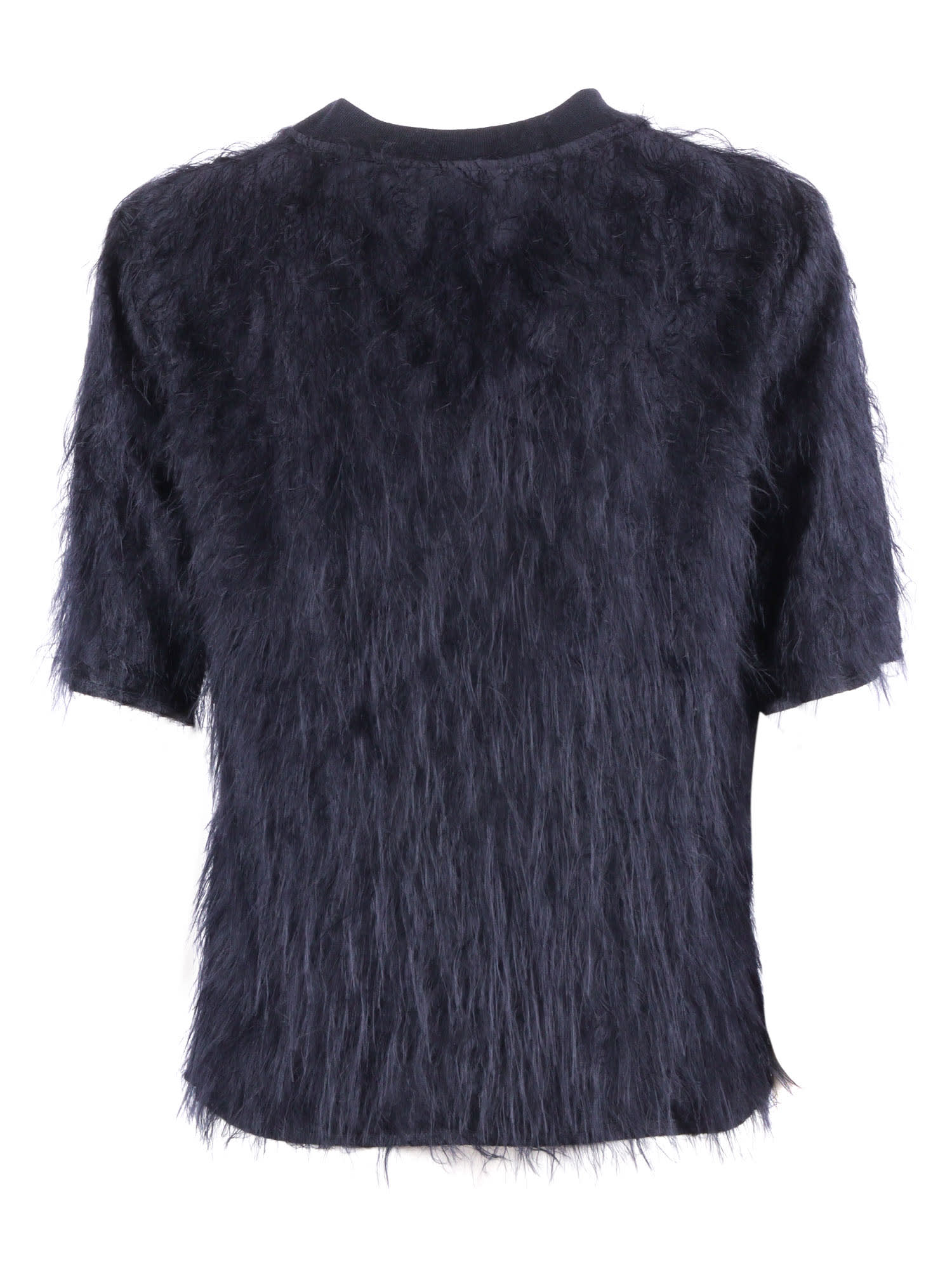 Peserico Textured Short-sleeved Blouse With Soft Finish In Blue