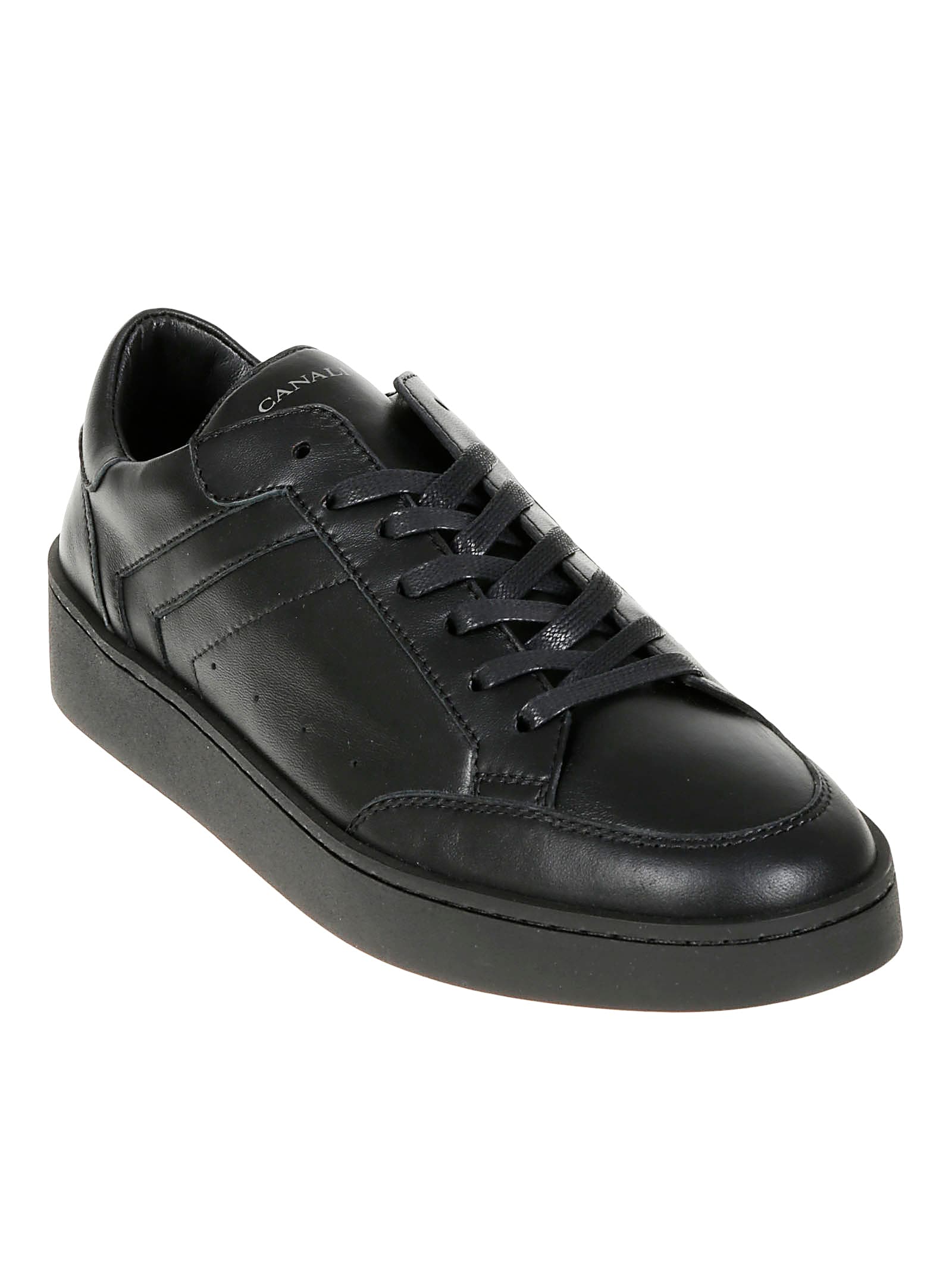 Canali Sneakers With Rubber Sole In Black