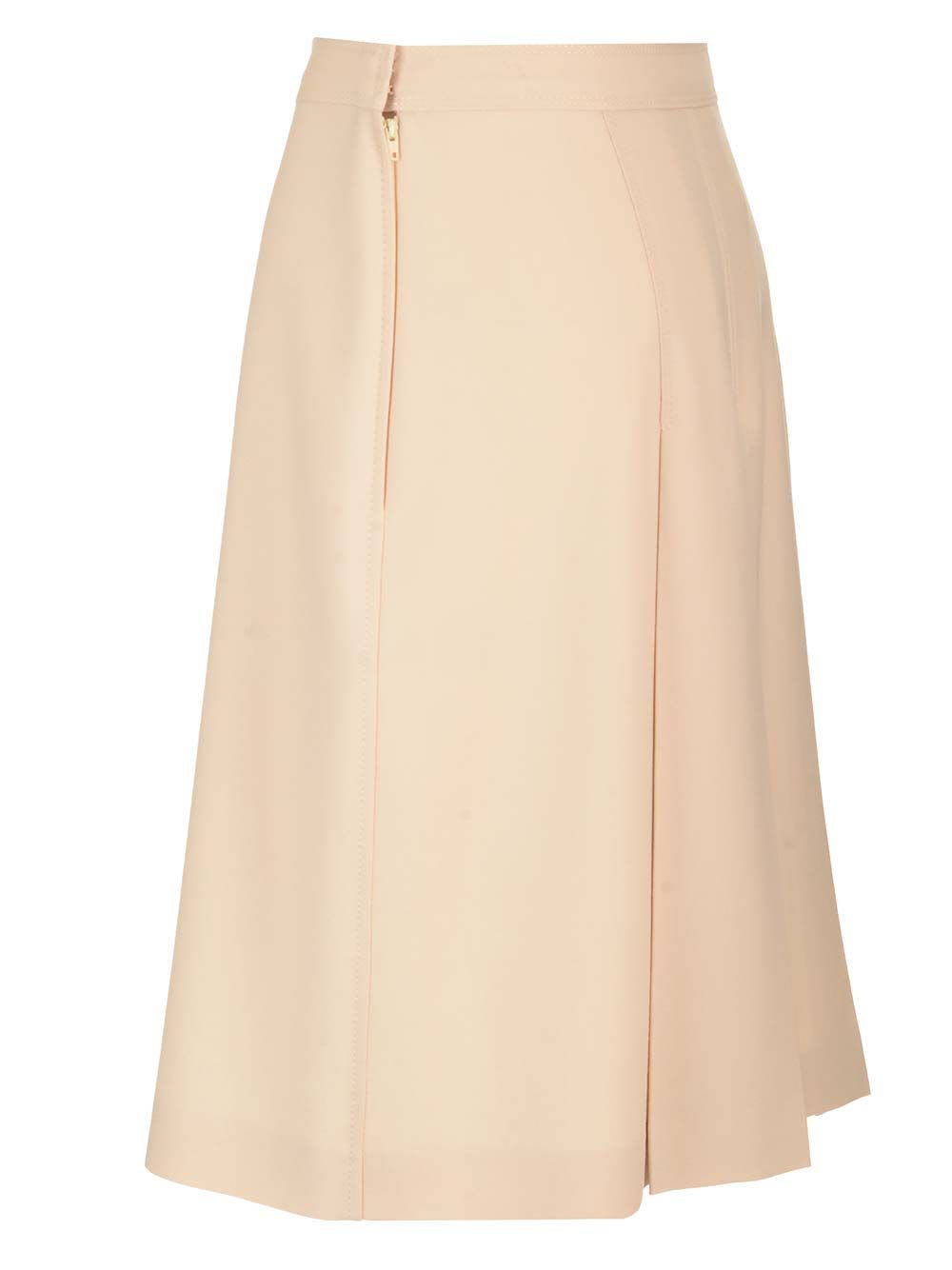 Shop Valentino Dry Wool Skirt In White