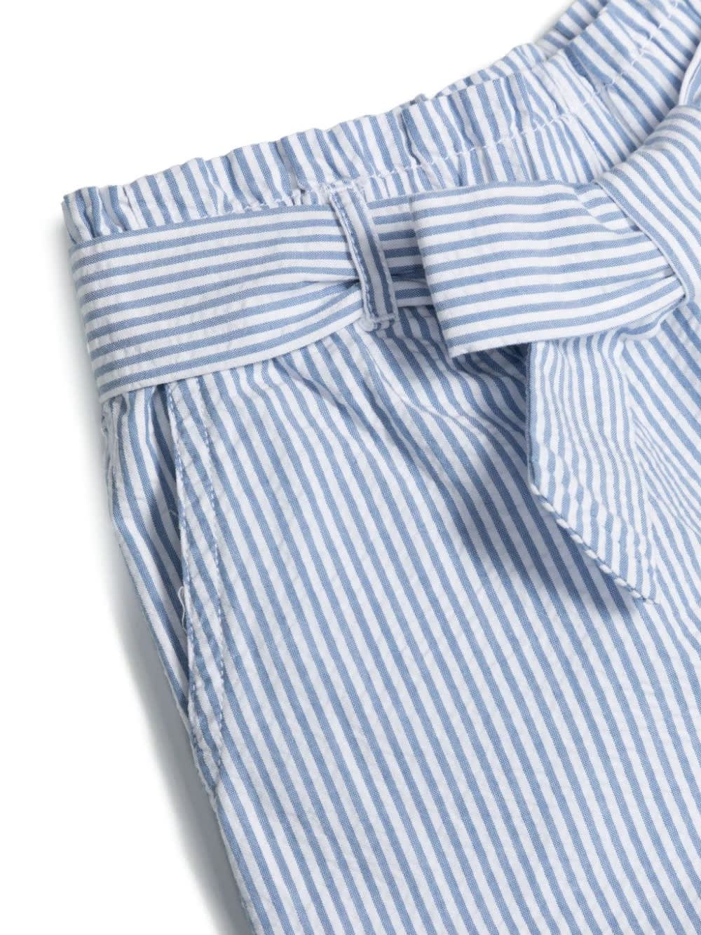 Shop Polo Ralph Lauren Paper-bag Shorts In Light Blue Striped Seersucker