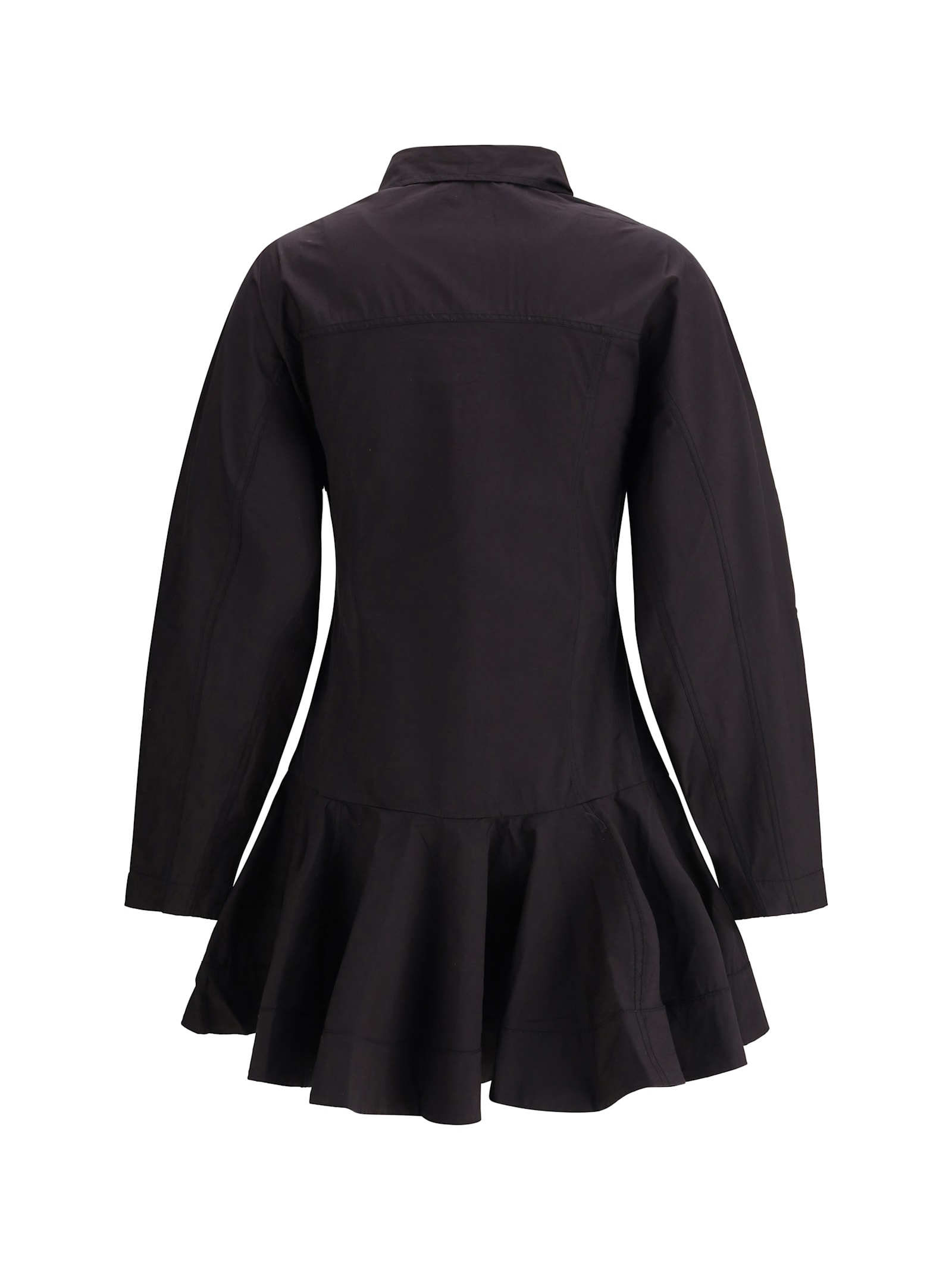 Ganni Women Short Chemisier Dress In Black