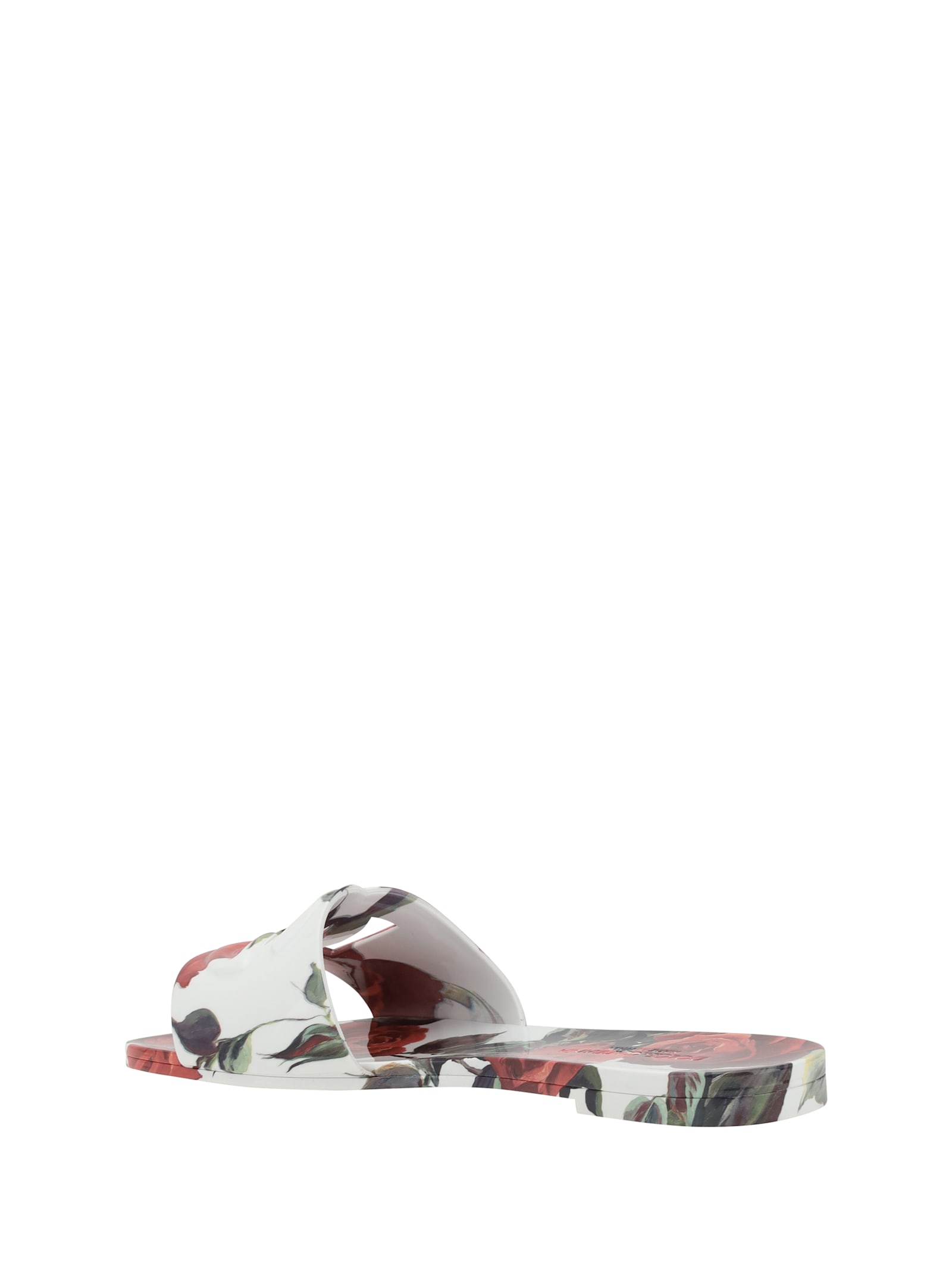 Dolce & Gabbana Women Sandals With Flowers In Rosa Rossa F.bco