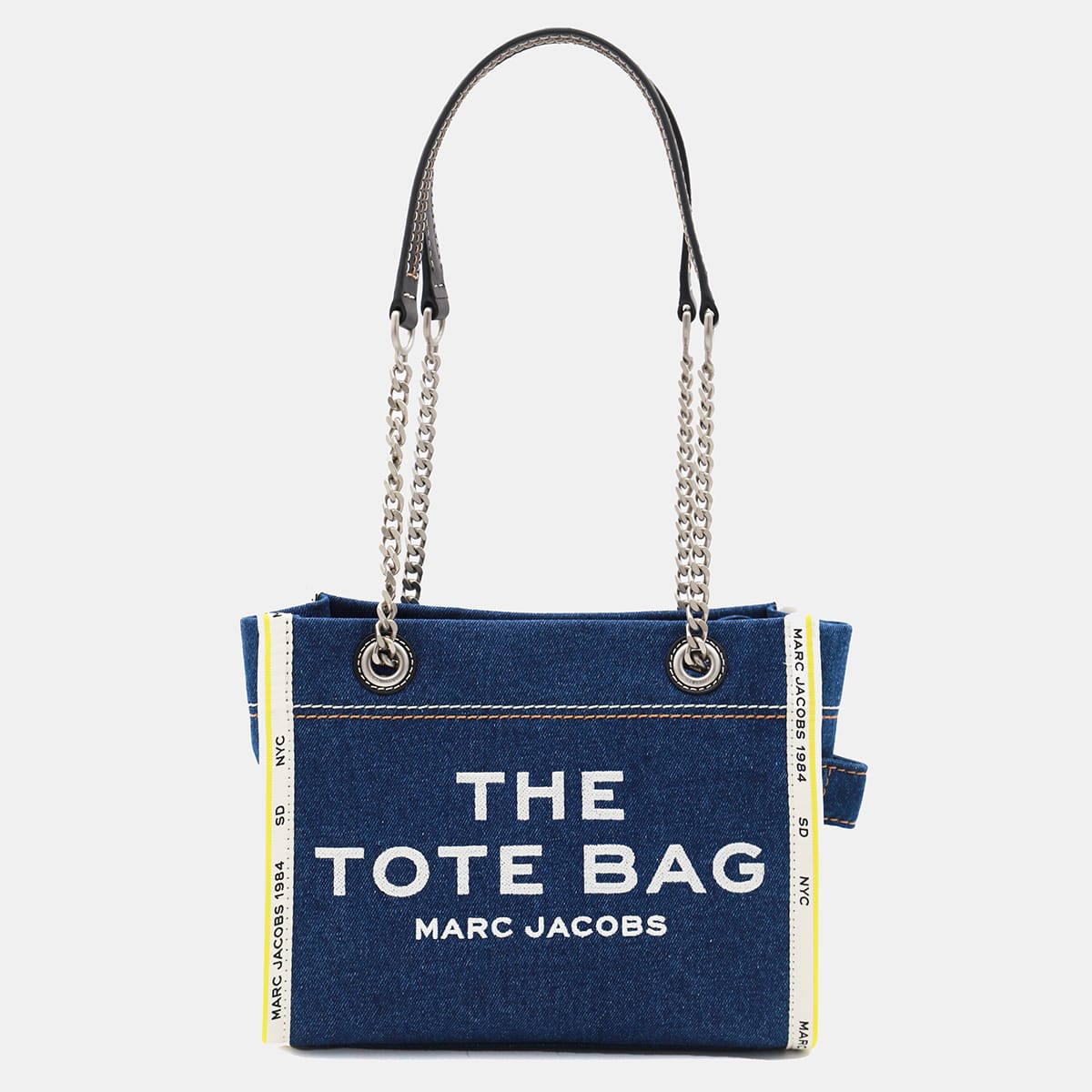 Shop Marc Jacobs Blue Cotton Denim Tote In Dark Wash