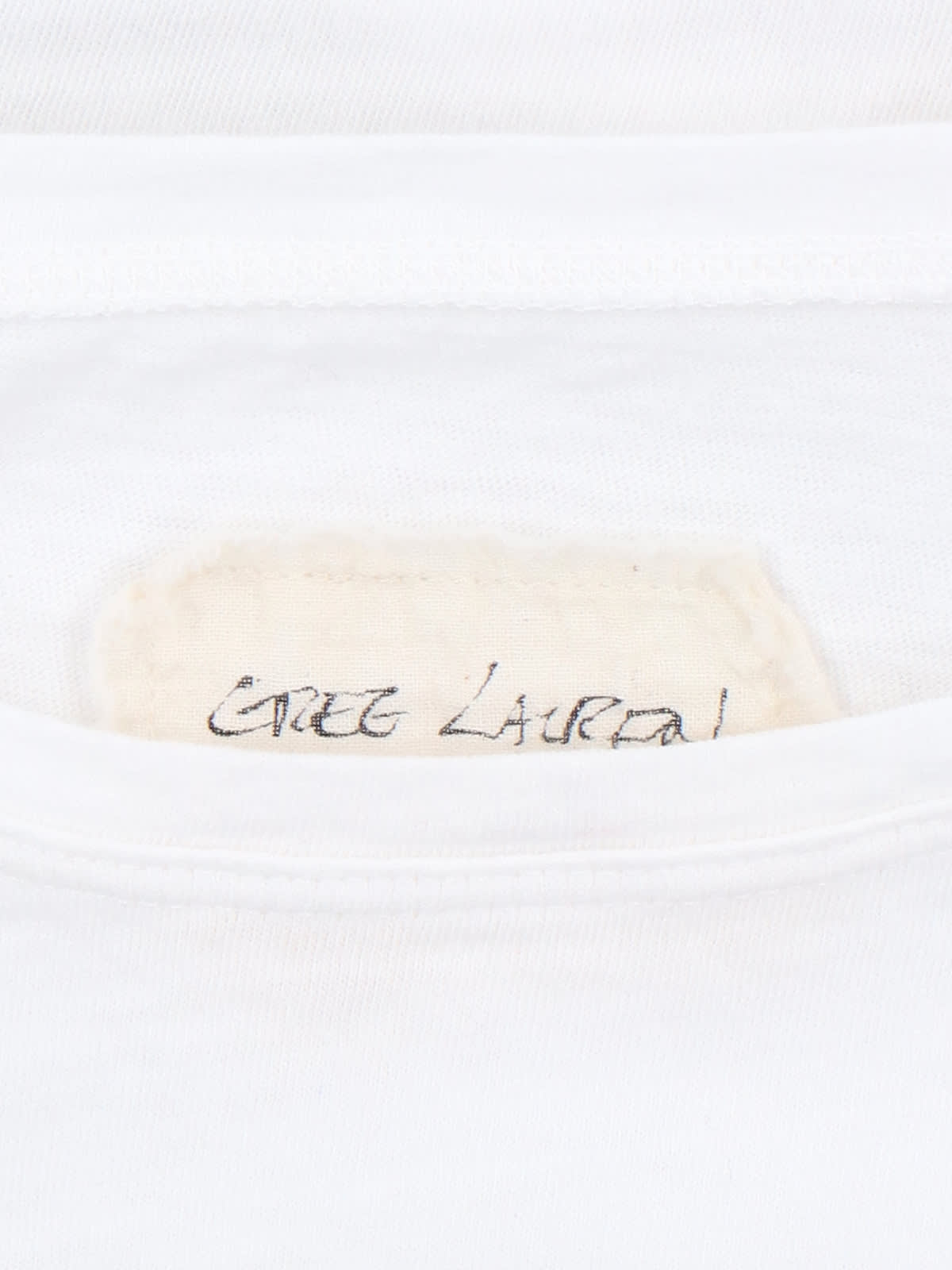 Shop Greg Lauren Logo T-shirt In White