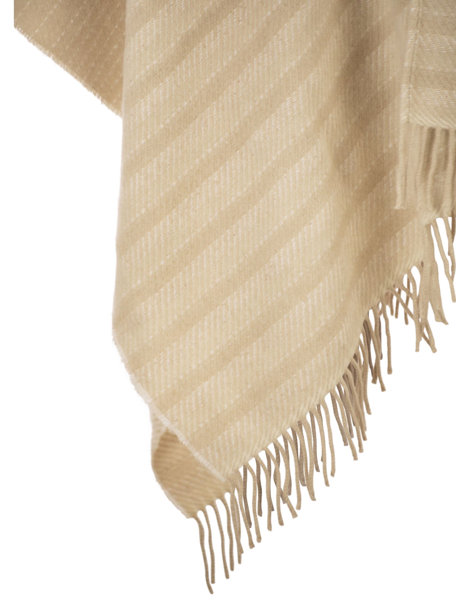 Peserico Virgin Wool And Cashmere Capea In Neutral