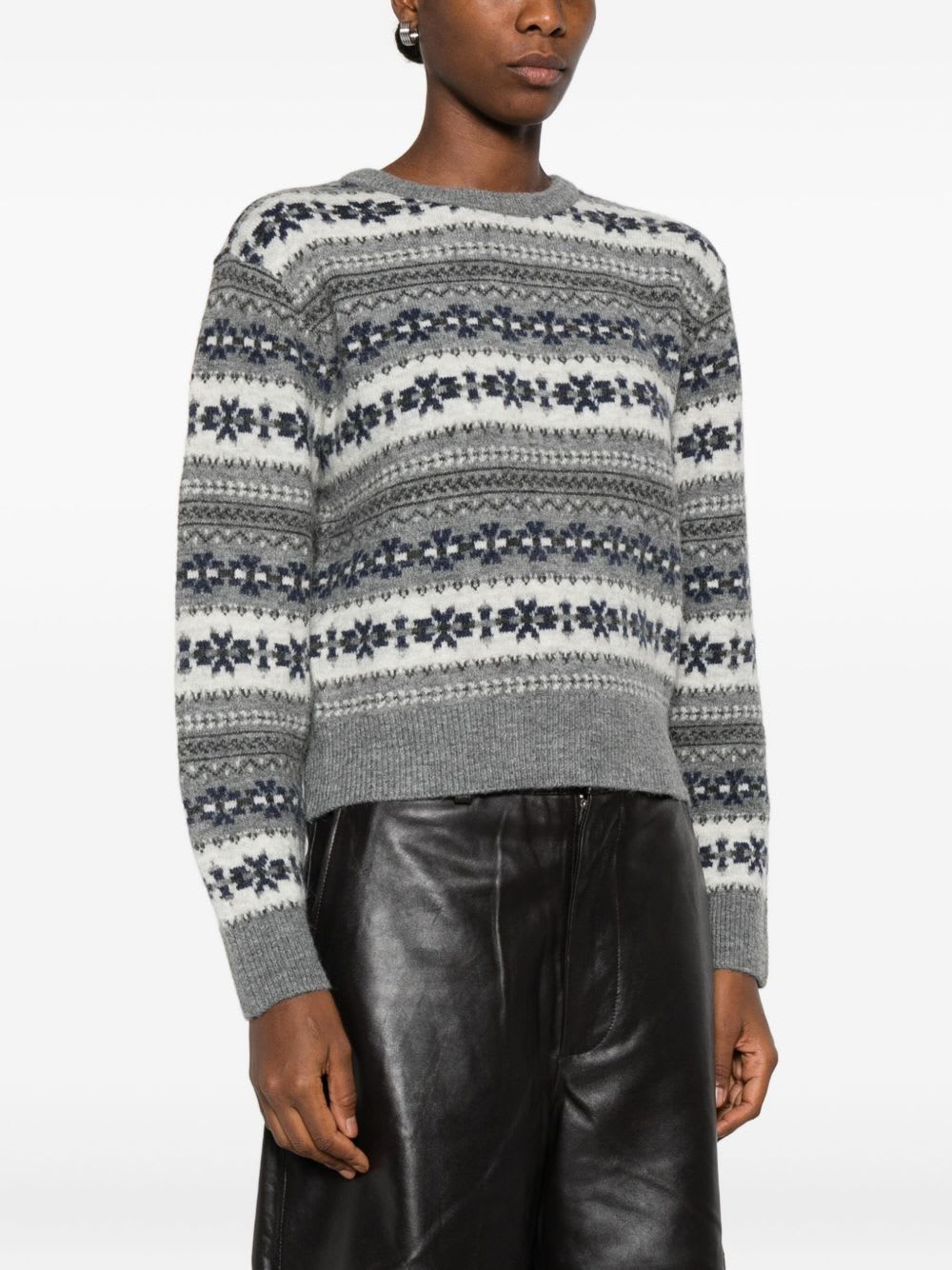 Dunst Wool Blend Crewneck Jumper In Gray