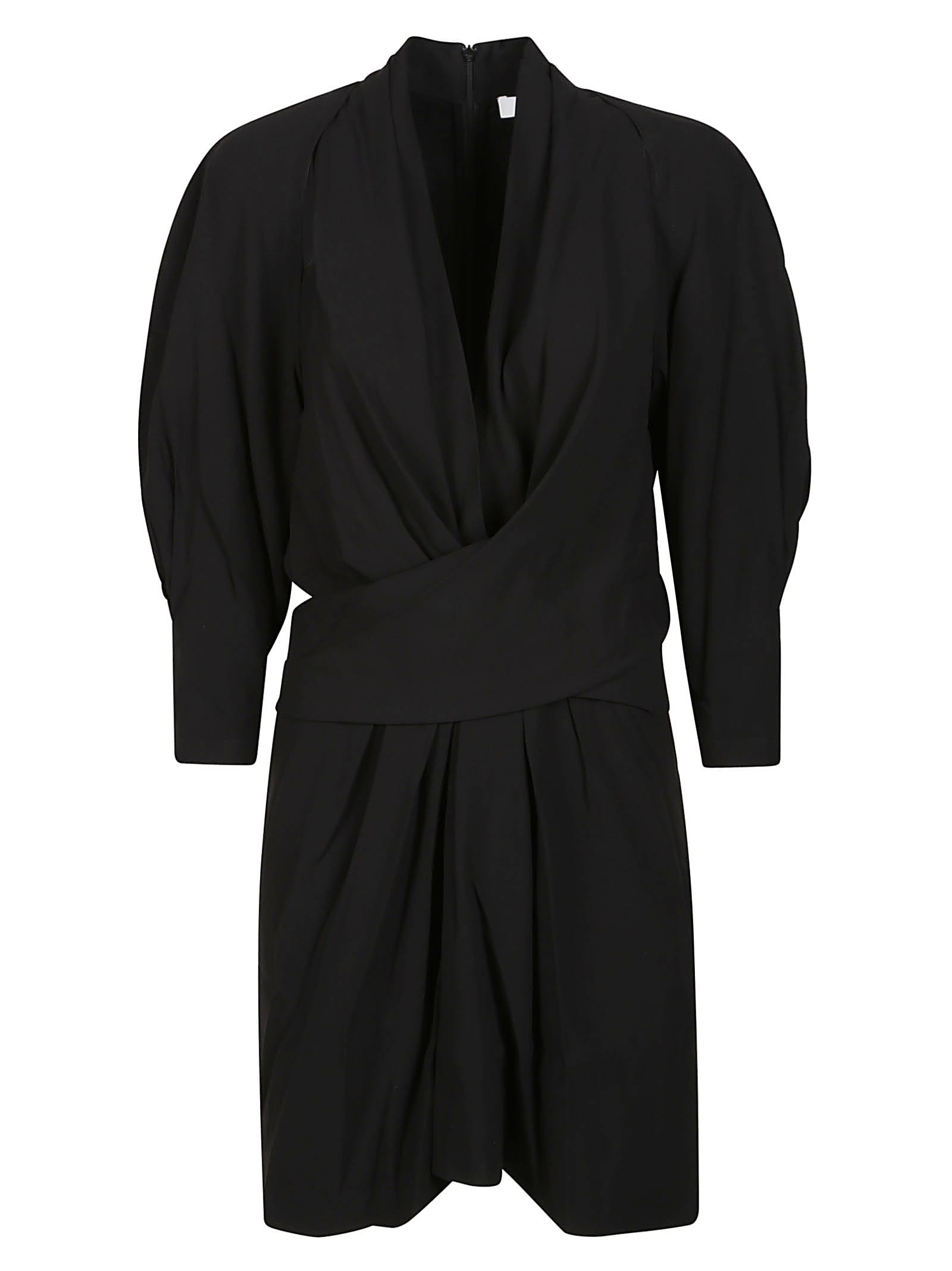 Shop Iro Katie V-neck Cut-out Mini Dress In Black